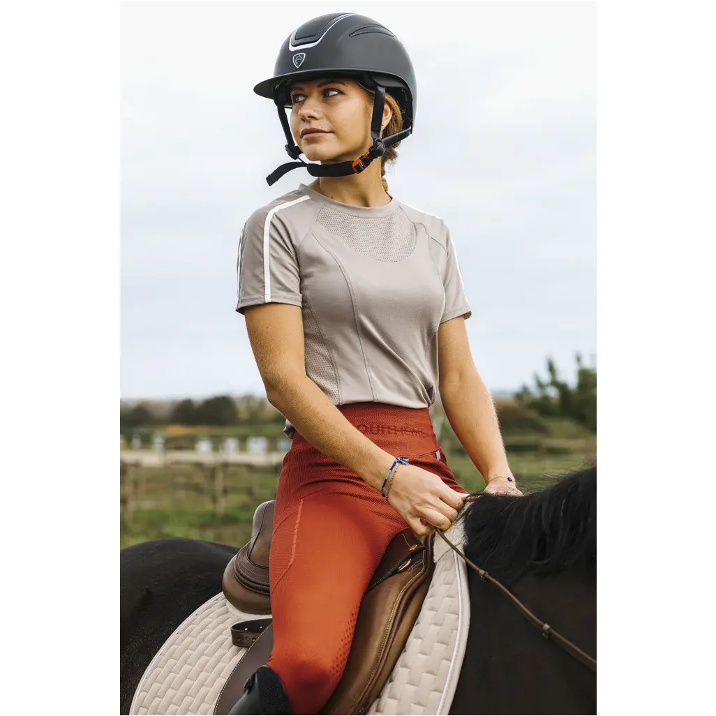 Damen T-Shirt MARION mit Mesheinsätzen taupe Damen T-Shirt MARION mit Mesheinsätzen taupe