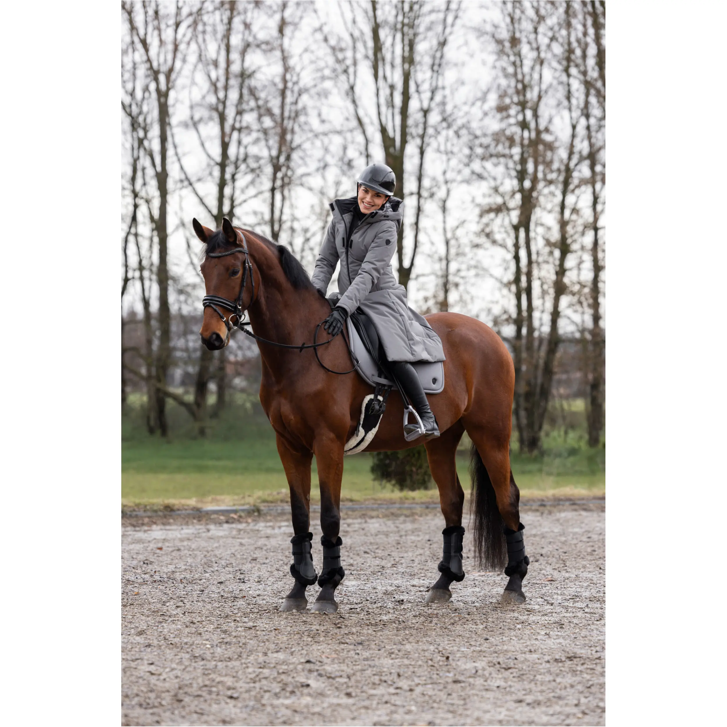Damen Reitmantel H/W 2025 steel grey