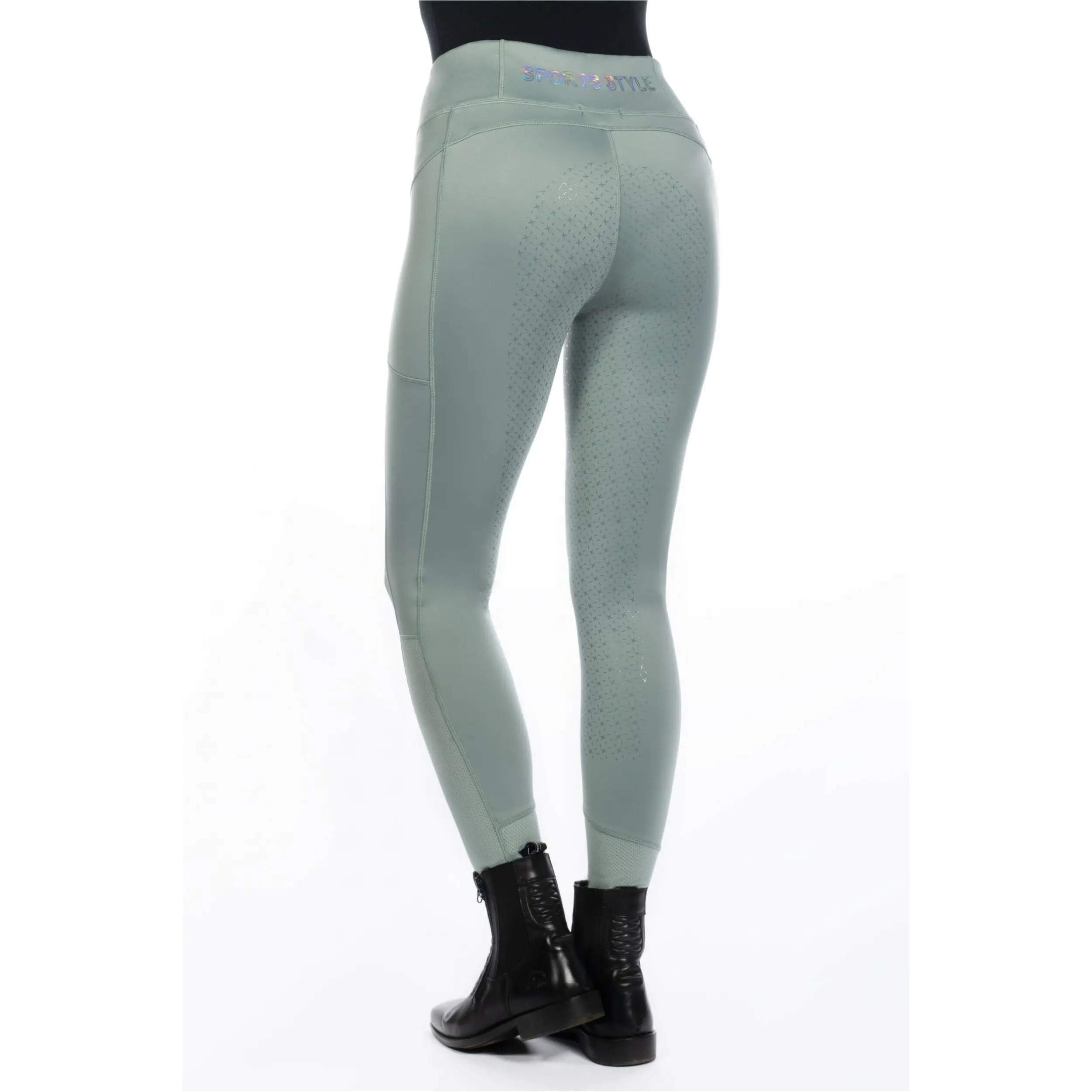 Damen Reitleggings Silikon Vollbesatz HARBOUR ISLAND salbei