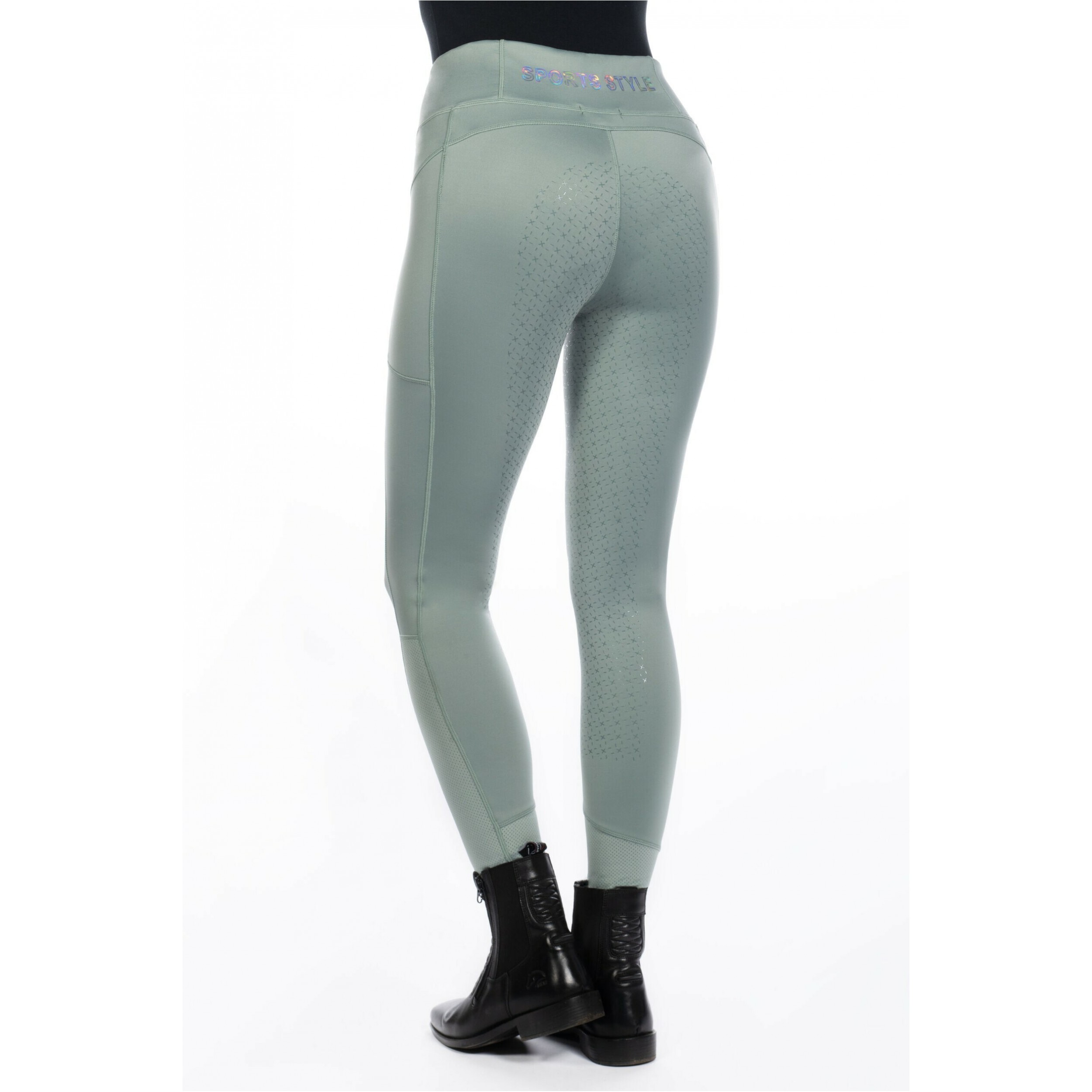 Damen Reitleggings Silikon Vollbesatz HARBOUR ISLAND salbei