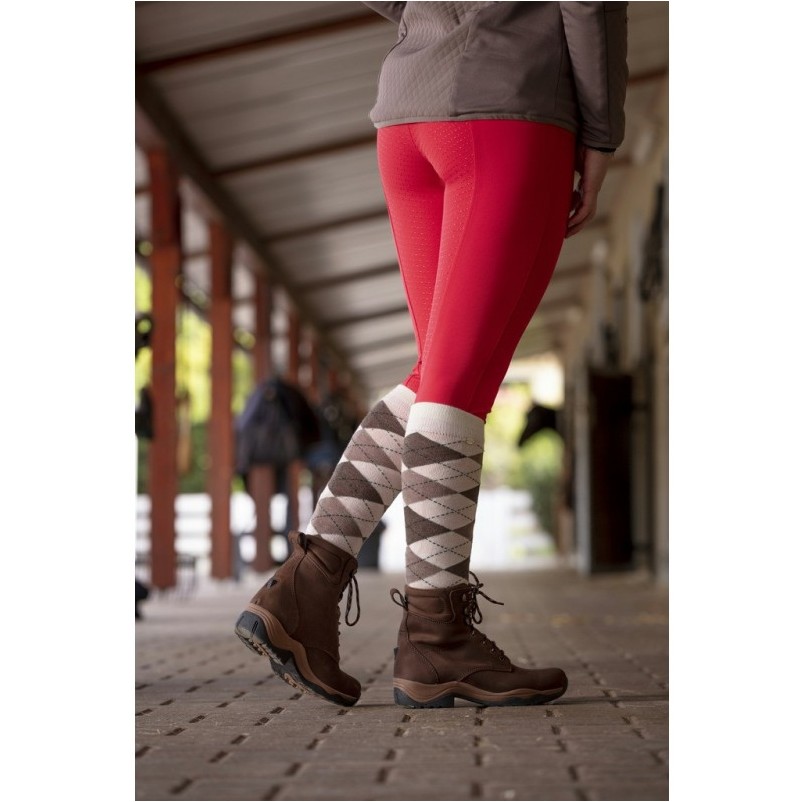 Damen Reithose Silikon Vollbesatz MICRO rot