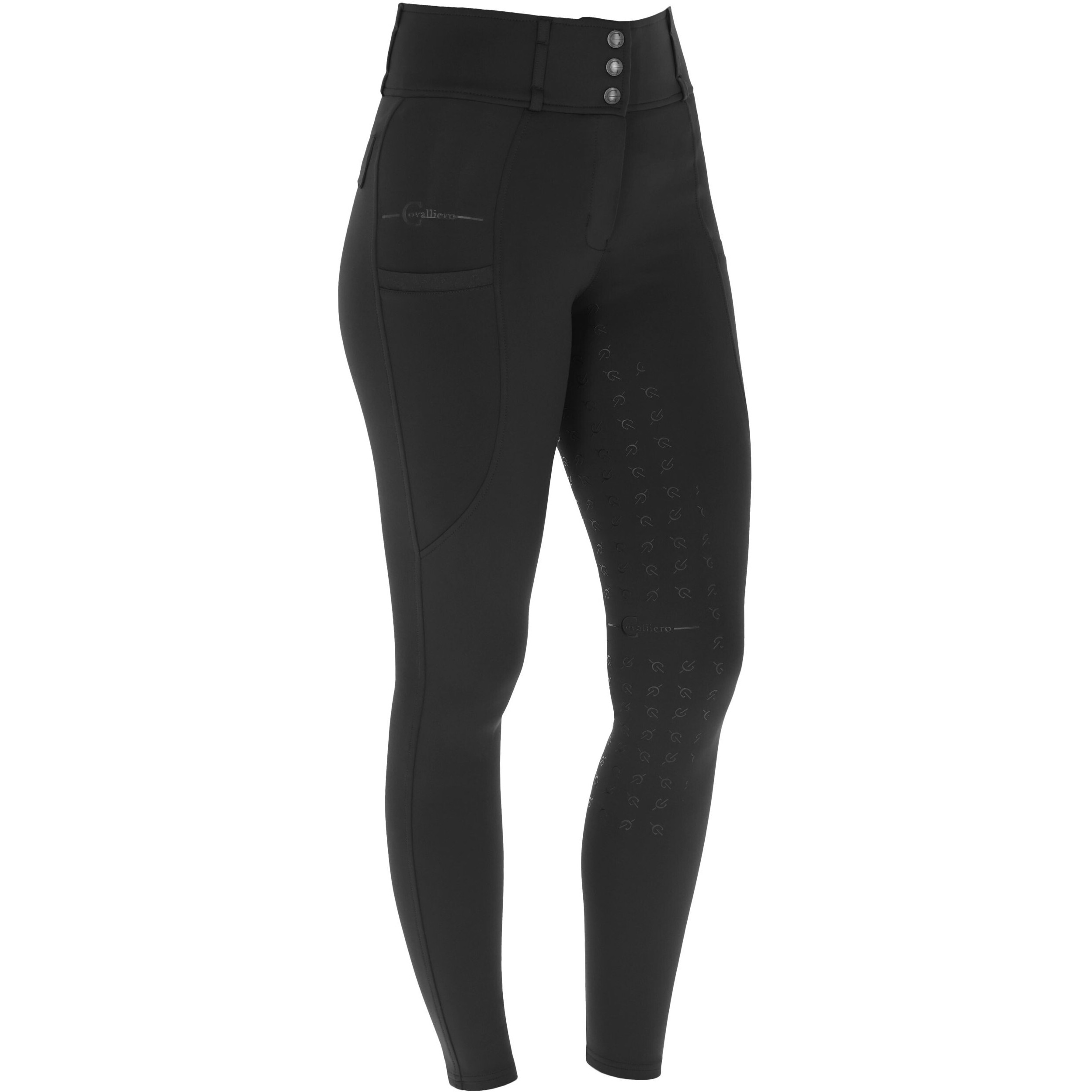 Damen Reithose Silikon Vollbesatz HIGHWAIST Hochbund schwarz