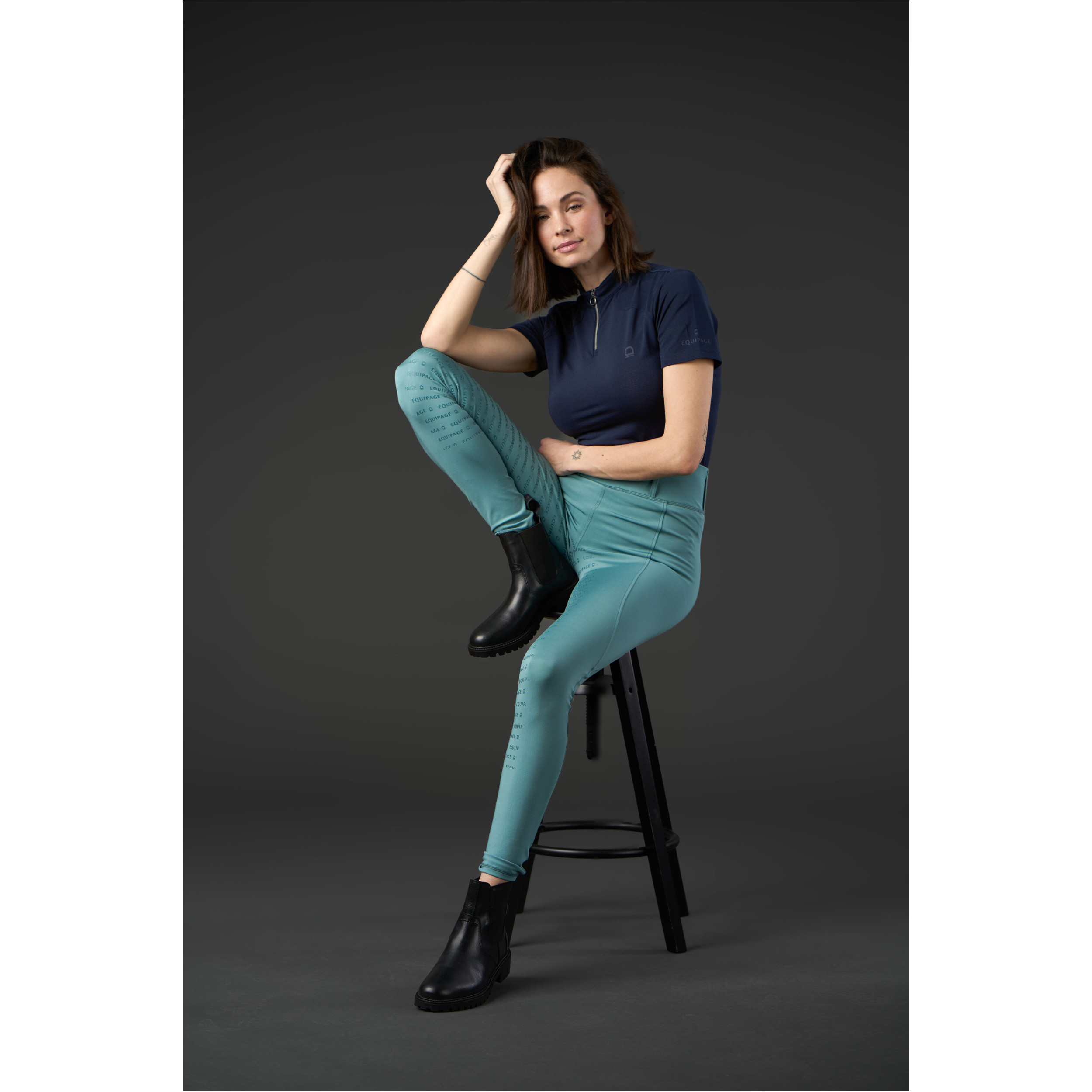 Damen Reitleggings Silikon Vollbesatz KENDRA arctic