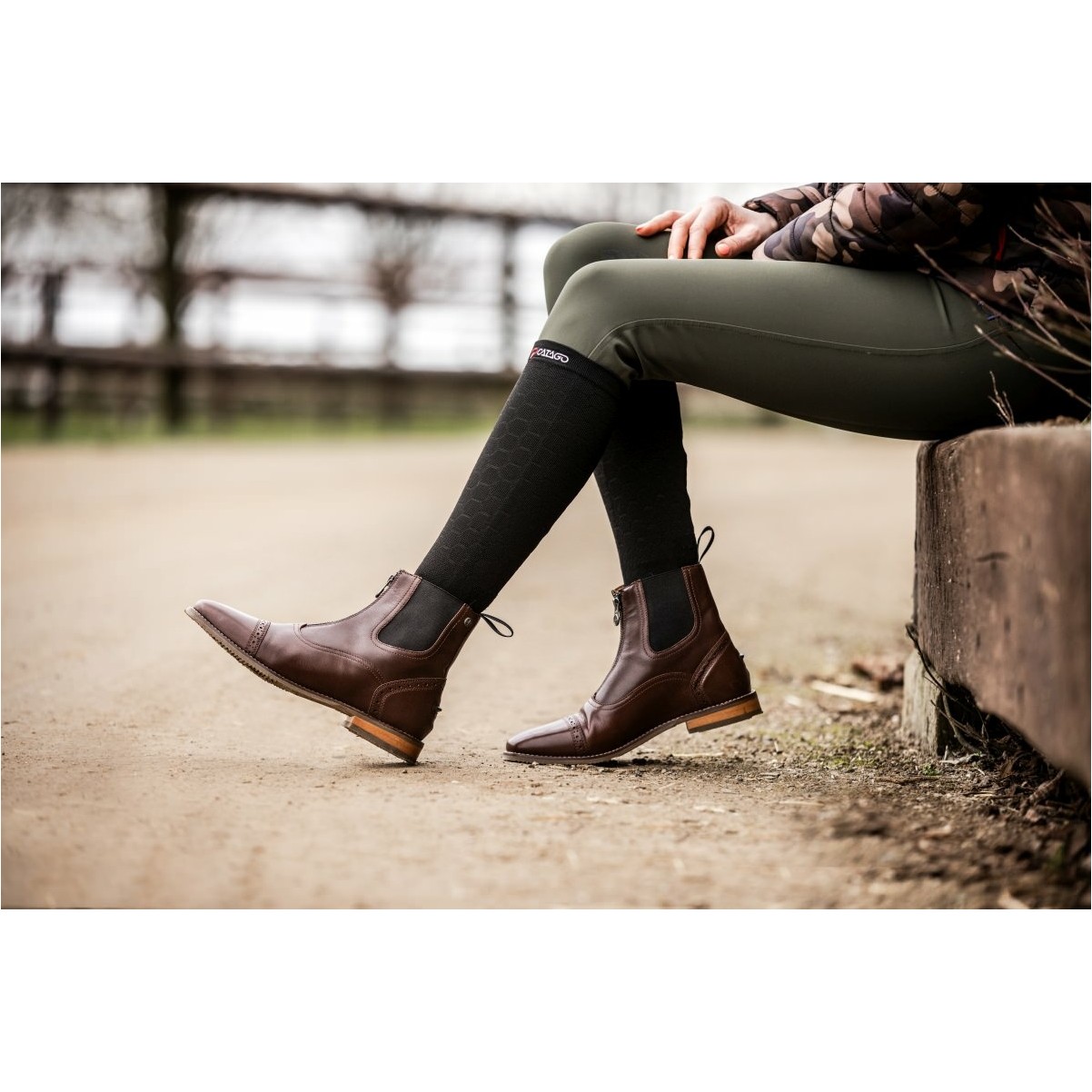 Reitstiefeletten FLORENTINA FZ Echtleder braun