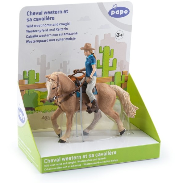 Westernpferd mit Reiterin braun