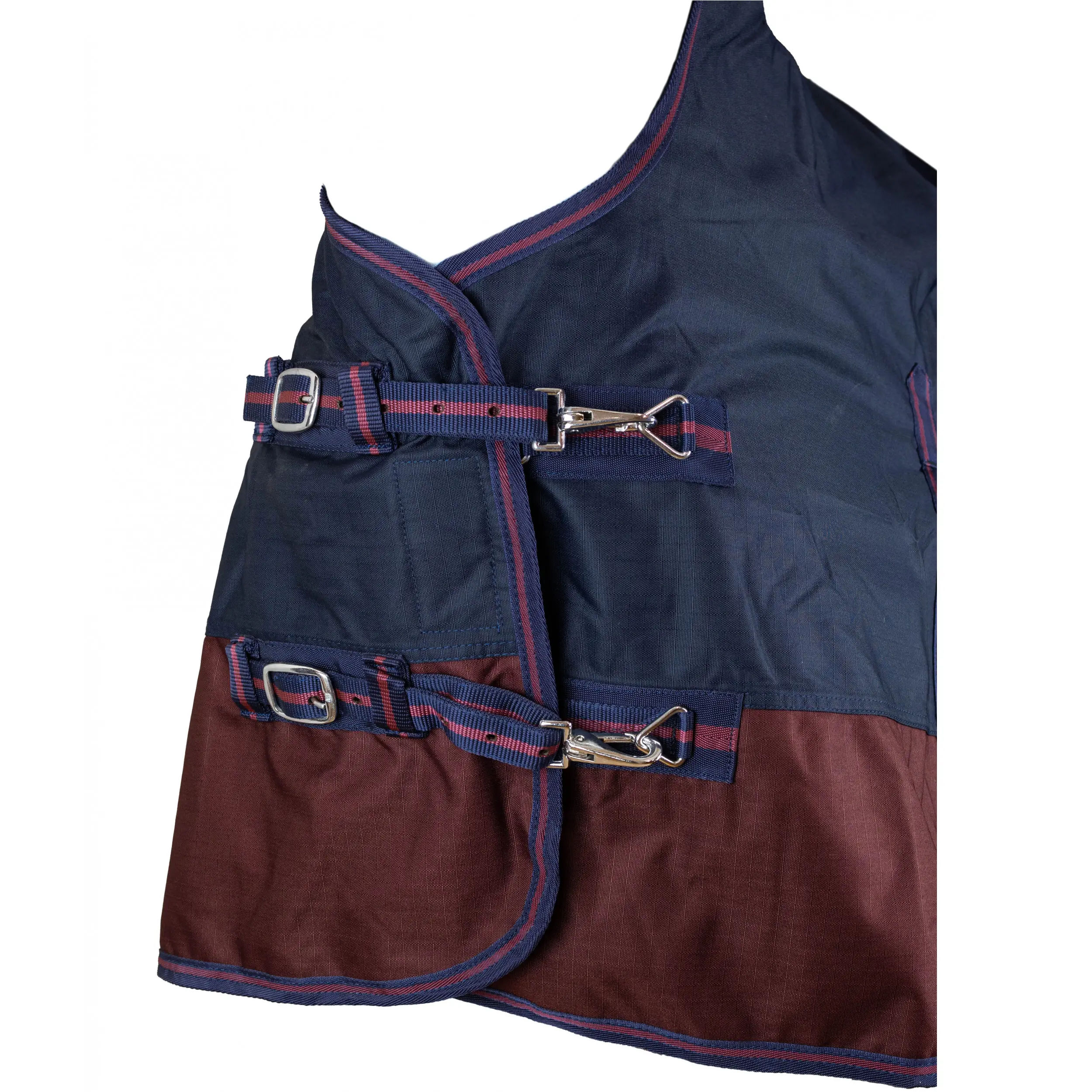 Winterdecke High Neck 300g Füllung 600D BASICLINE marine/kastanie