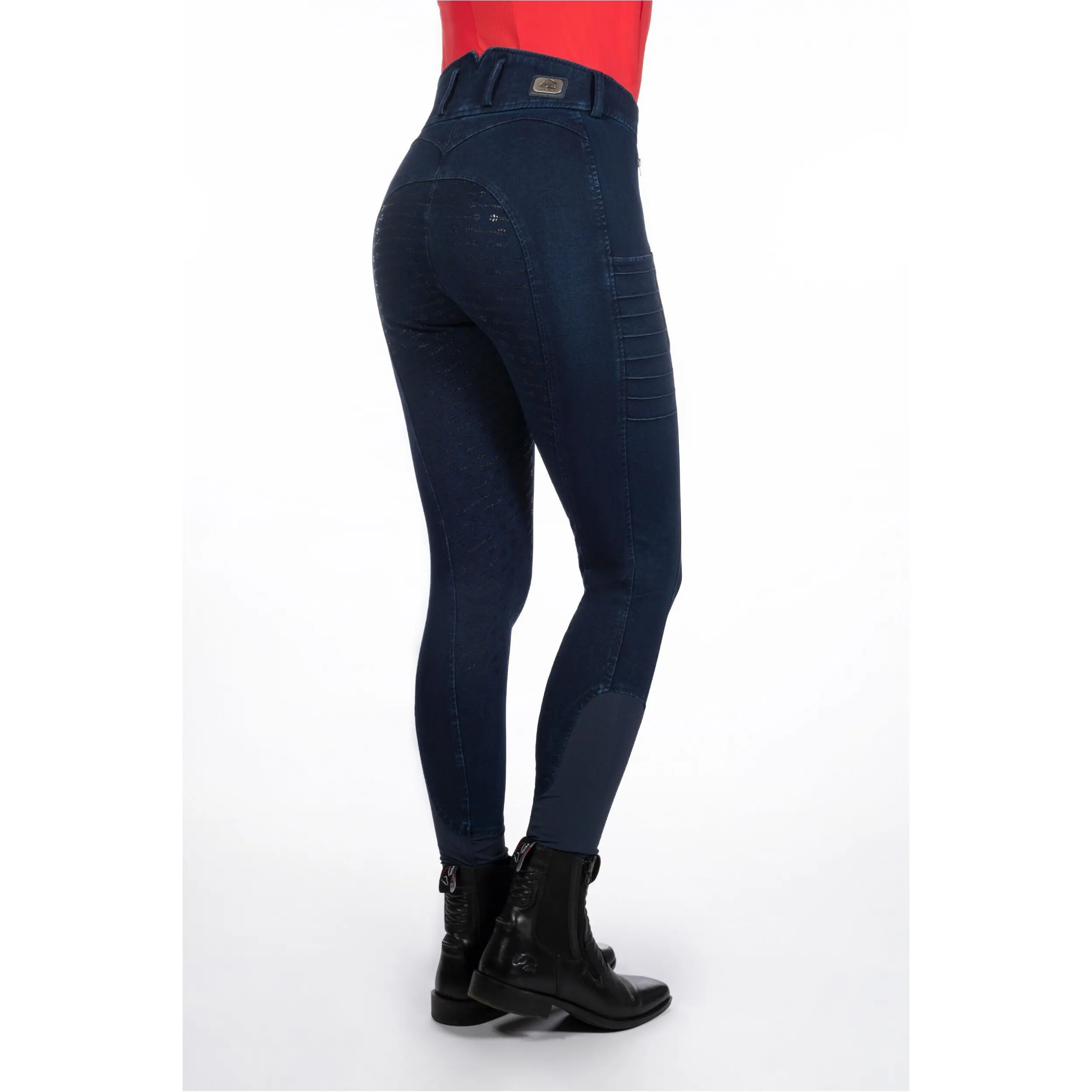 Damen Reithose Silikon Vollbesatz ARUBA DENIM dunkelblau