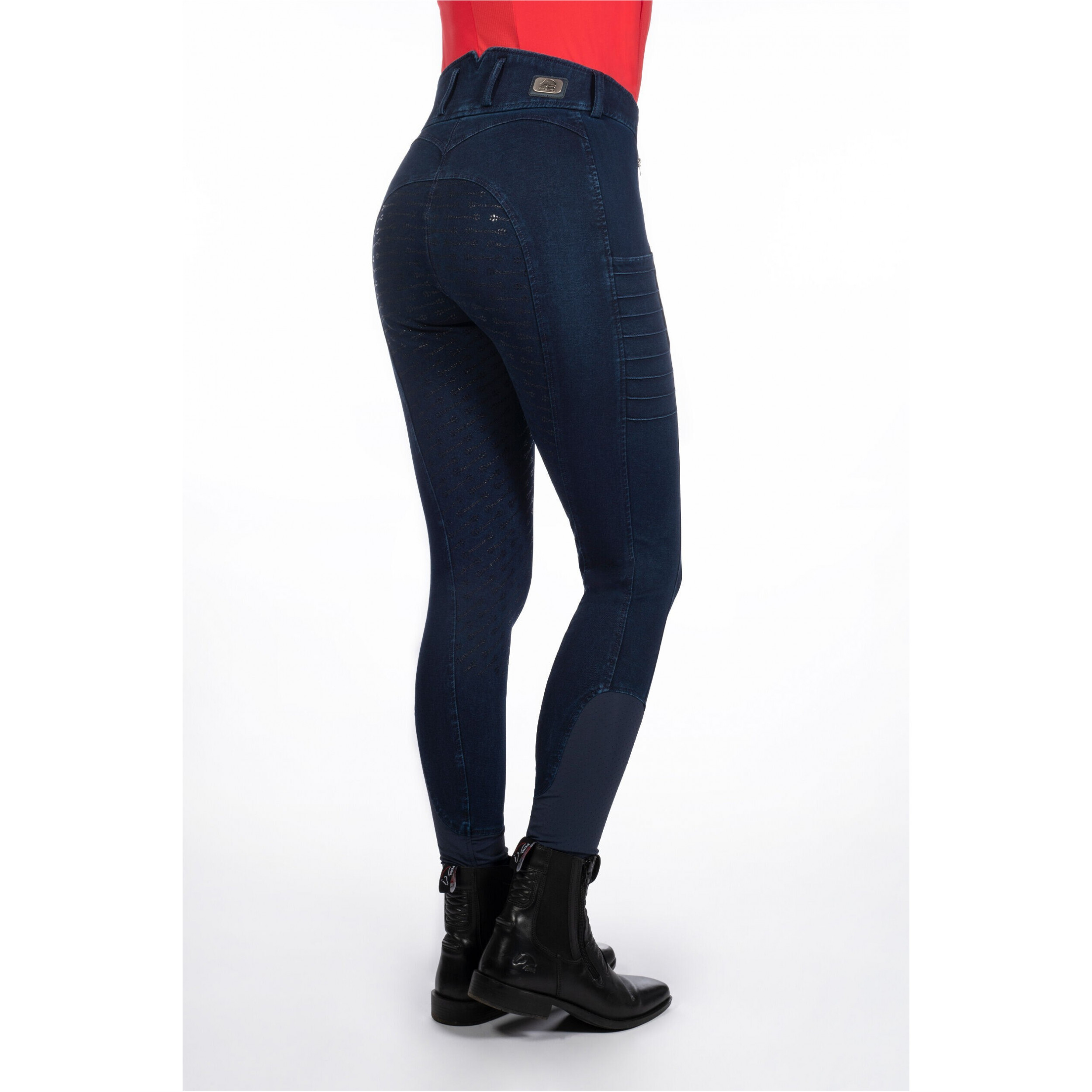 Damen Reithose Silikon Vollbesatz ARUBA DENIM dunkelblau