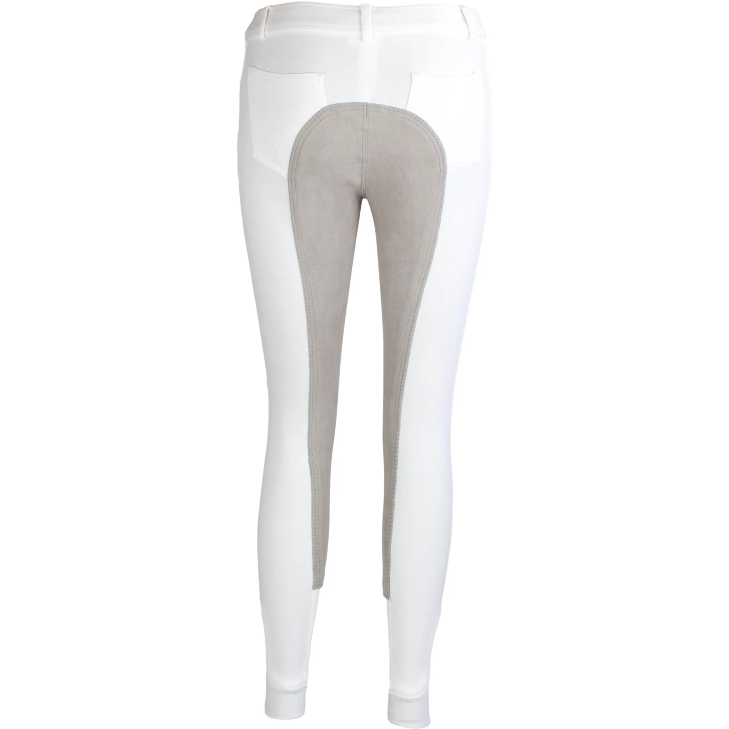 Damen Reithose Vollbesatz Flex BASICLINE weiß/grau