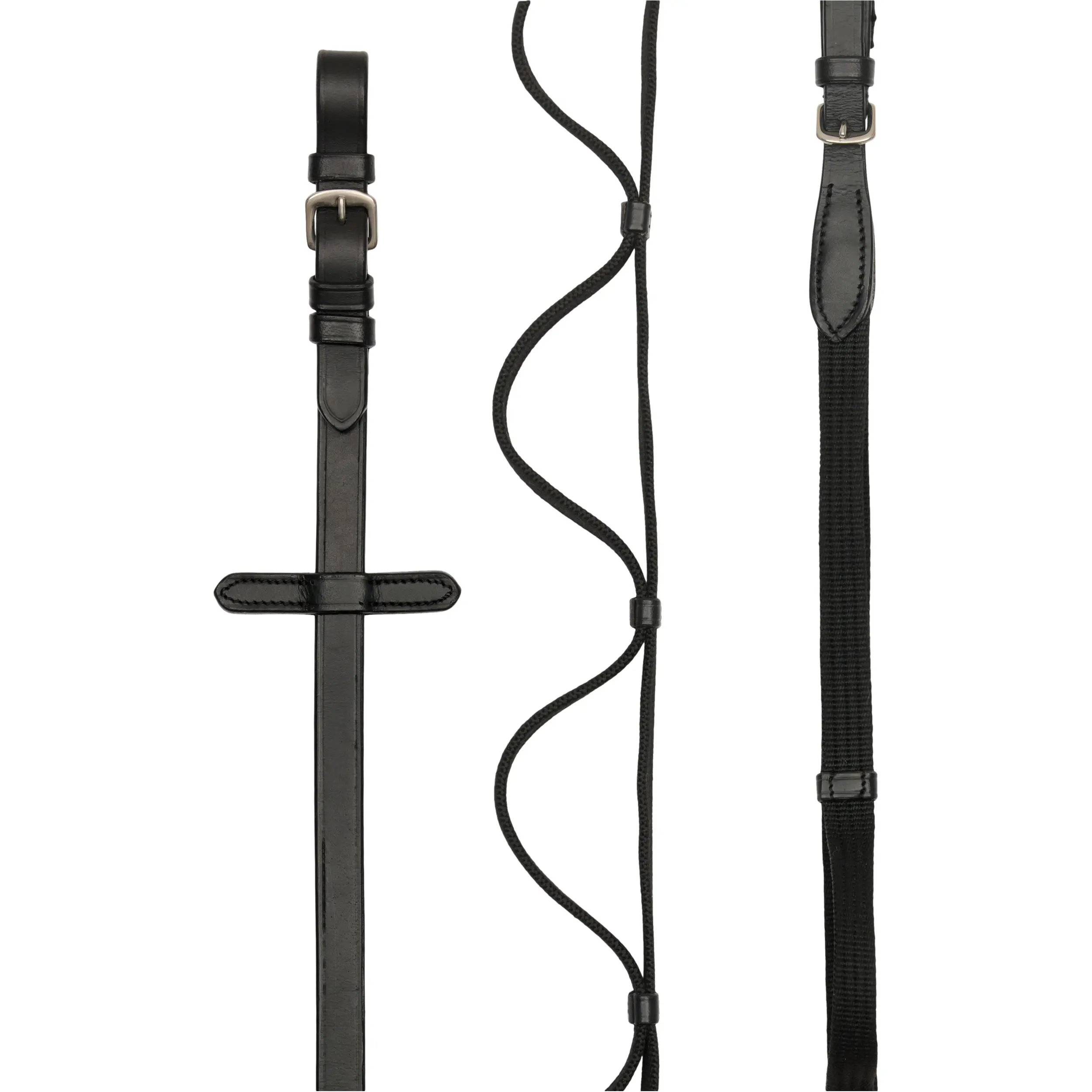 Zügel mit Schlaufen 16mm schwarz