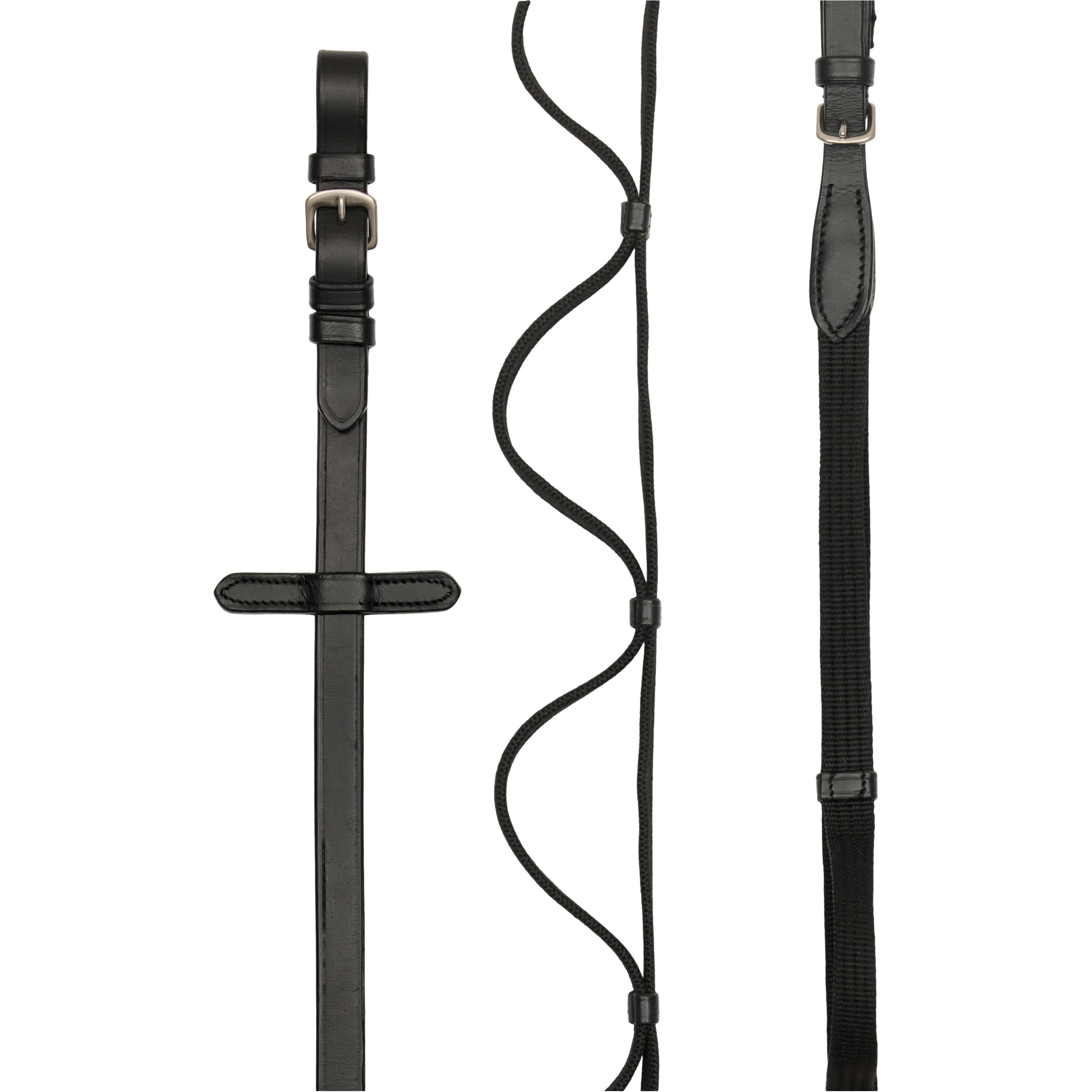 Zügel mit Schlaufen 16mm schwarz