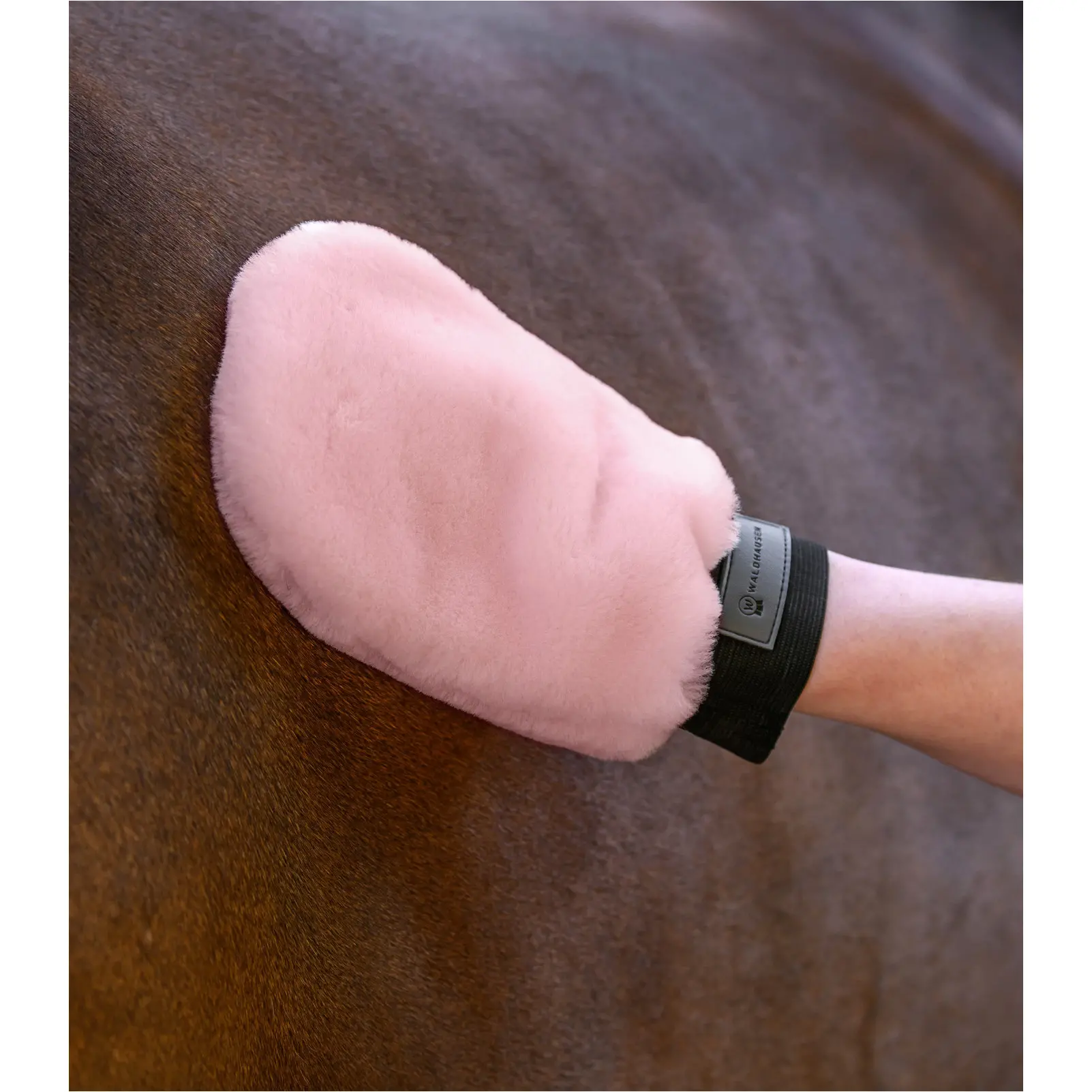 Kinder Lammfellputzhandschuh LUCKY rosa