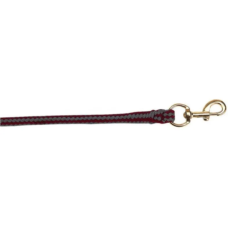 Führstrick mit Karabinerhaken SOFT bordeauxrot/grau 200cm