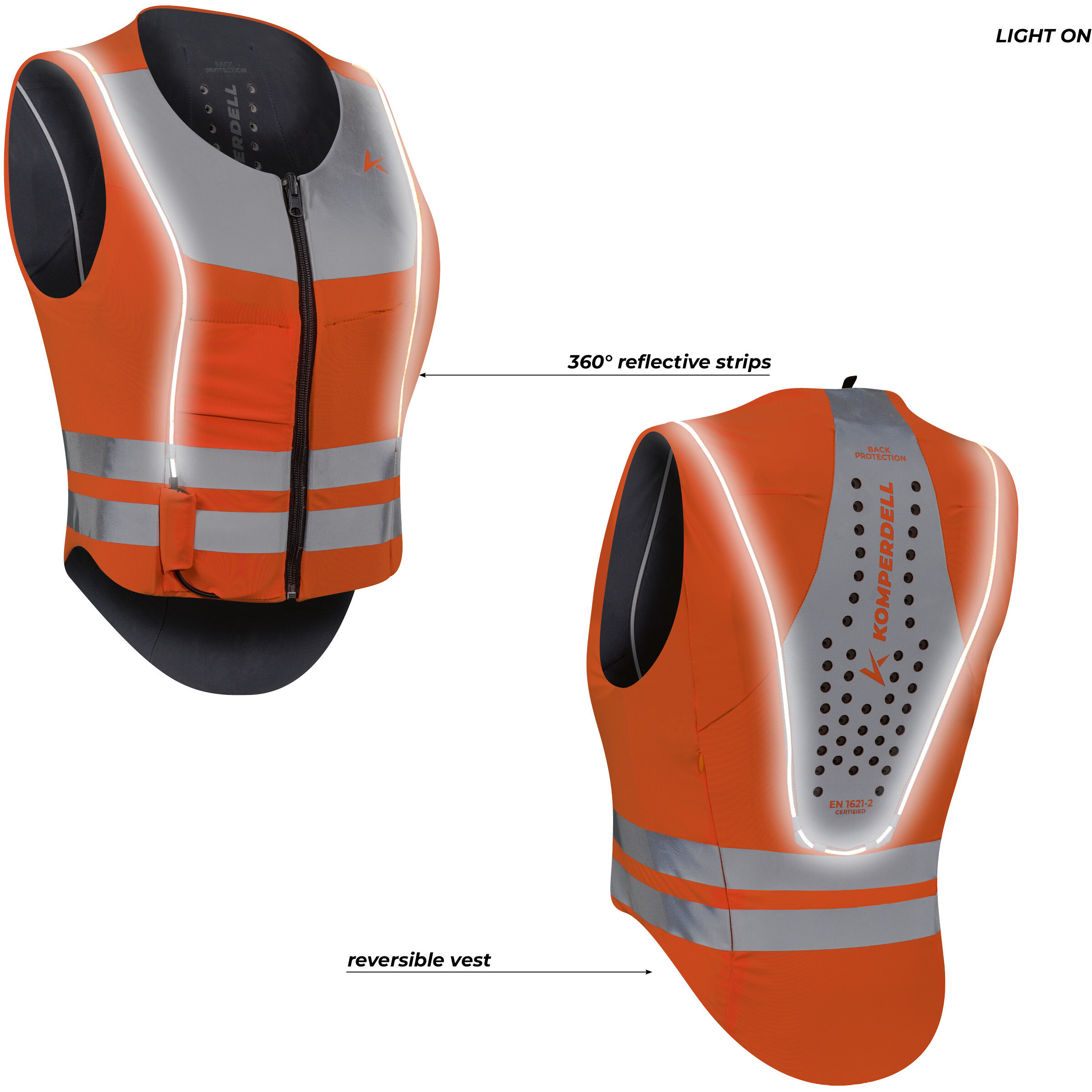 Rückenprotektor BALLISTIC HIGH VISIBILITY Flex Fit schwarz/orange