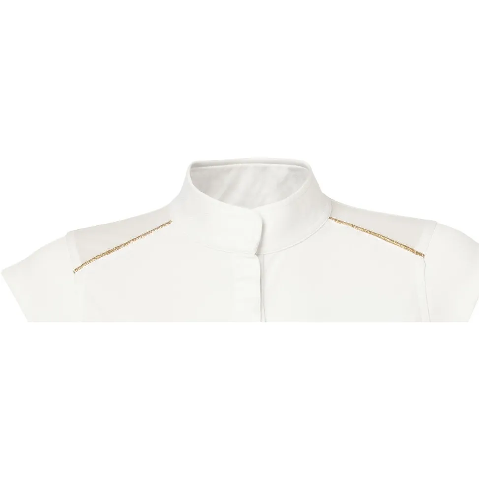 Damen Turnier-Poloshirt BRÜSSEL mit Mesheinsätzen weiß