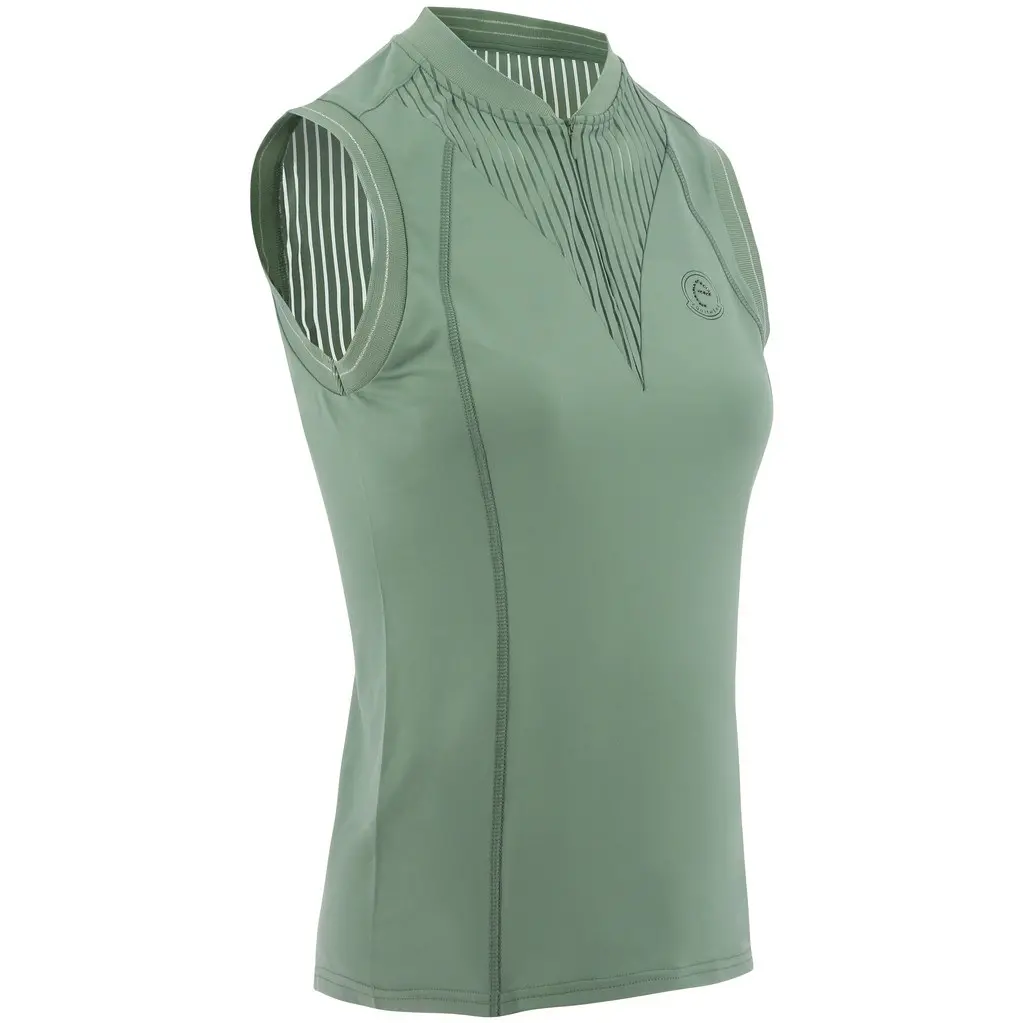 Damen Funktionstop MARGOT mit Mesheinsätzen salbeigrün Damen Funktionstop MARGOT mit Mesheinsätzen salbeigrün