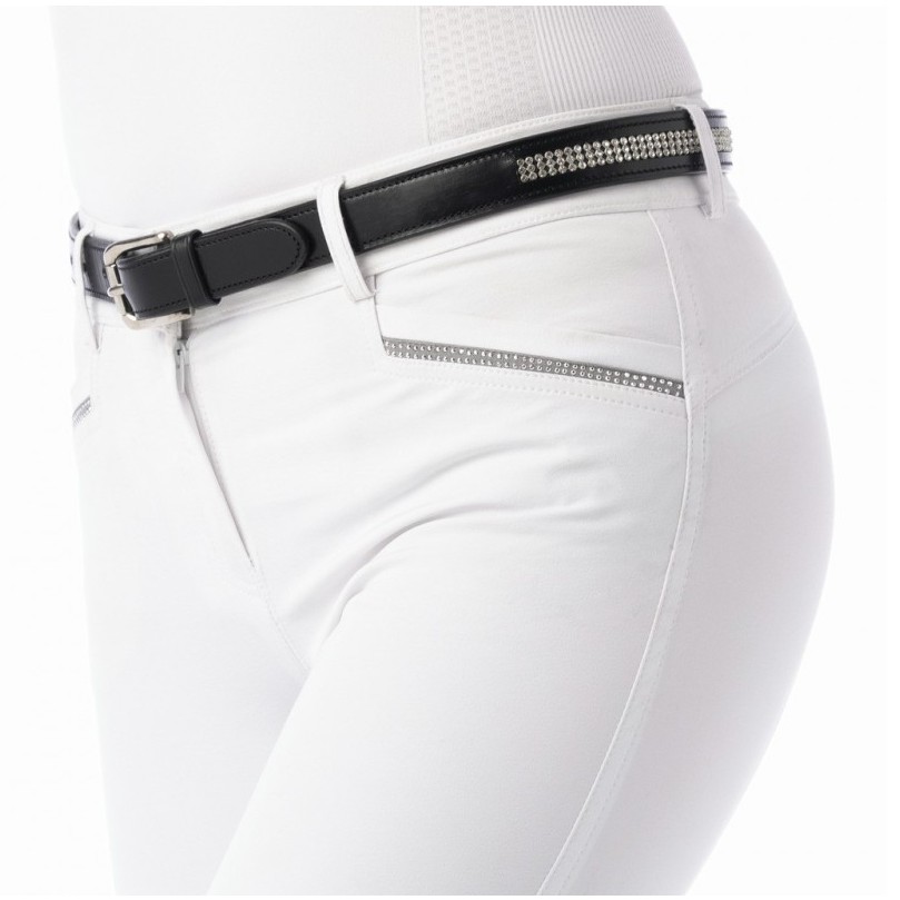 Damen Reithose Silikon Kniebesatz GIZEL weiß