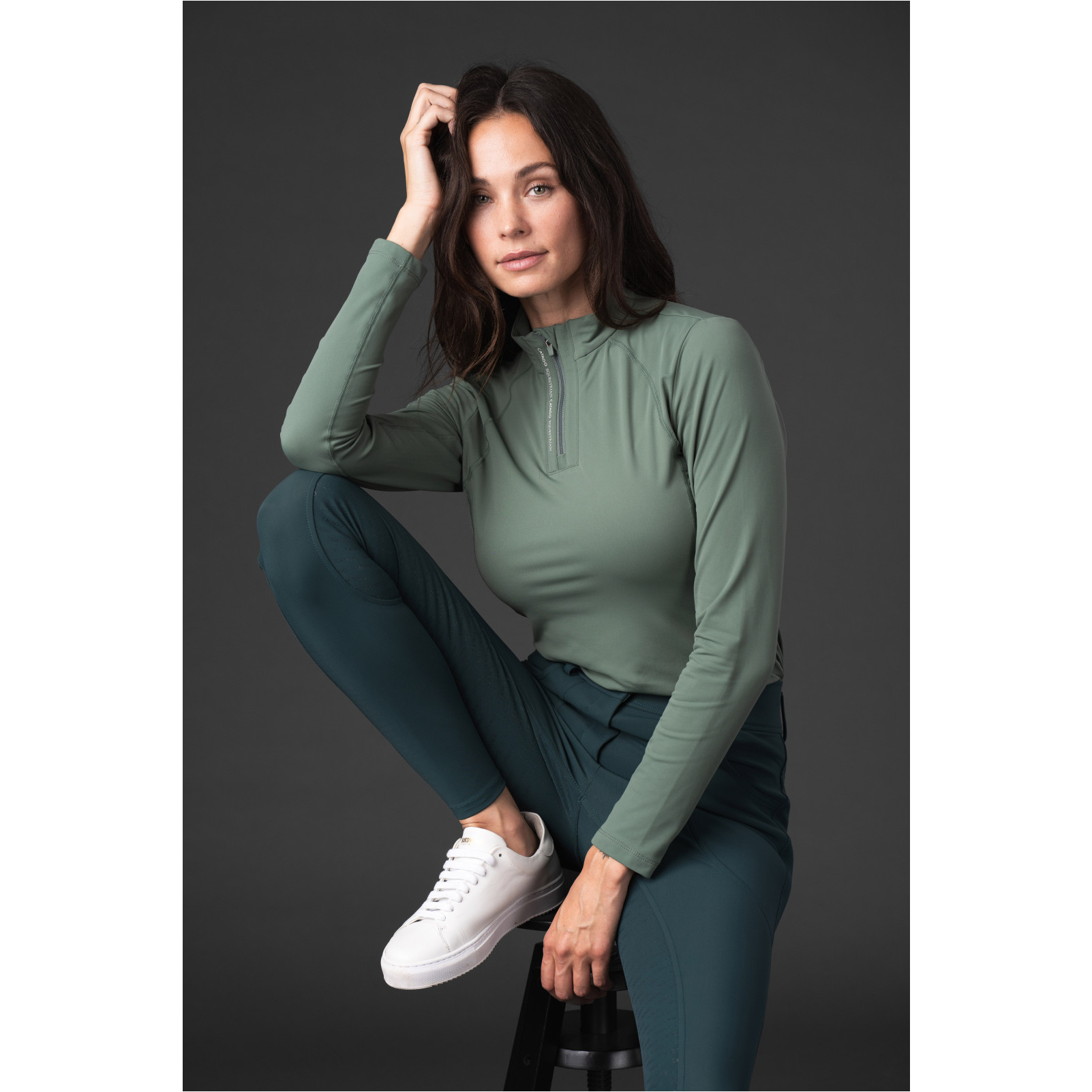 Damen Funktionsshirt Langarm BREE half-zip duck green