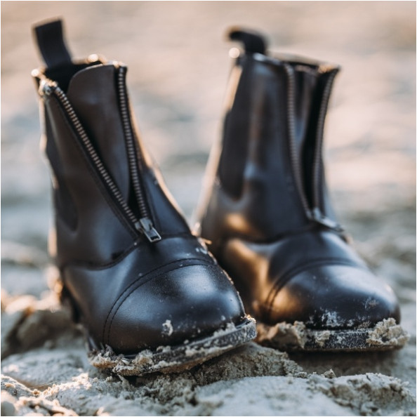 Reitstiefeletten CLASSIC Frontzip Echtleder schwarz