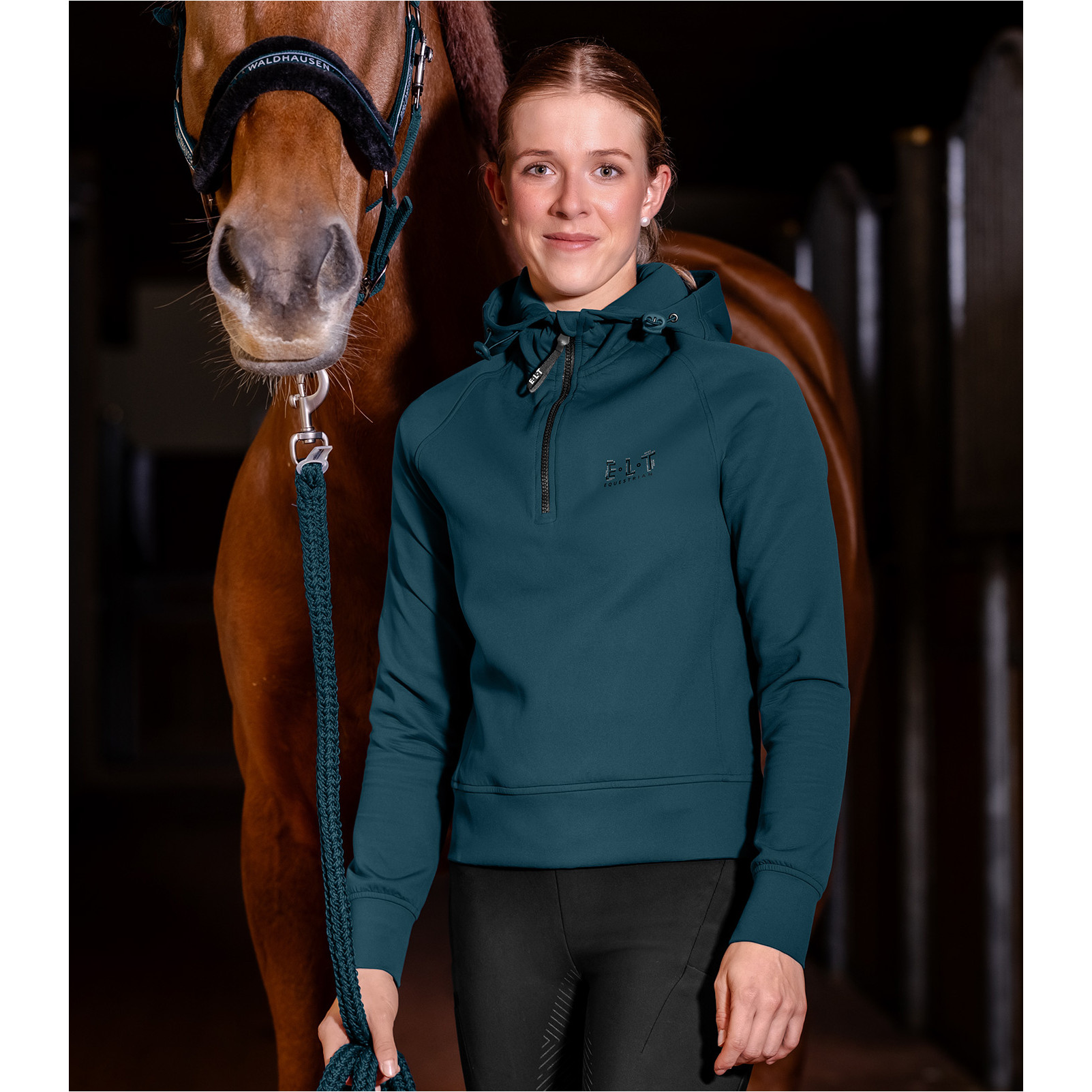 Damen Funktions-Hoody REGENSBURG petrolblau