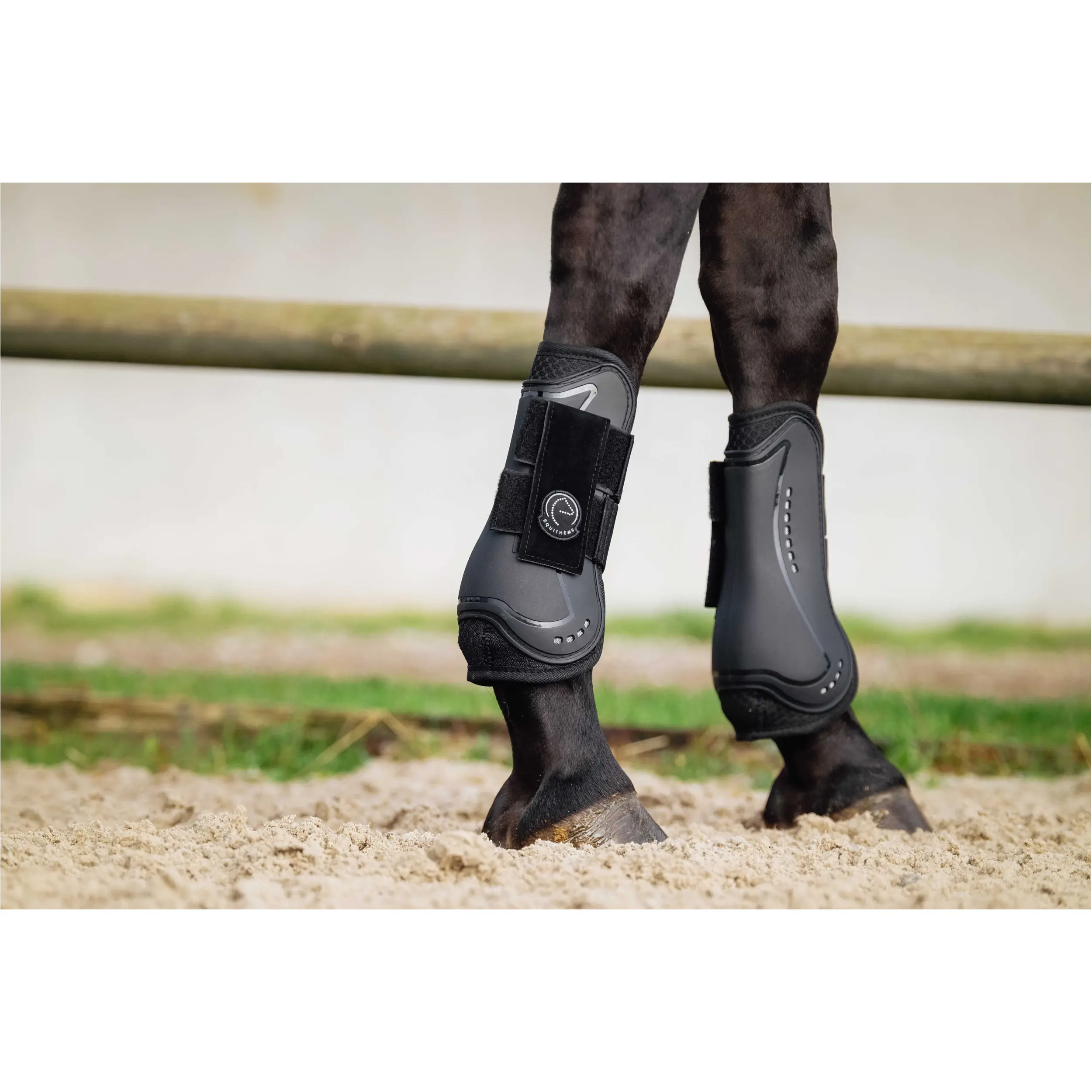 Gamaschen und Streichkappen Set Je t'aime schwarz Vollblut/Warmblut