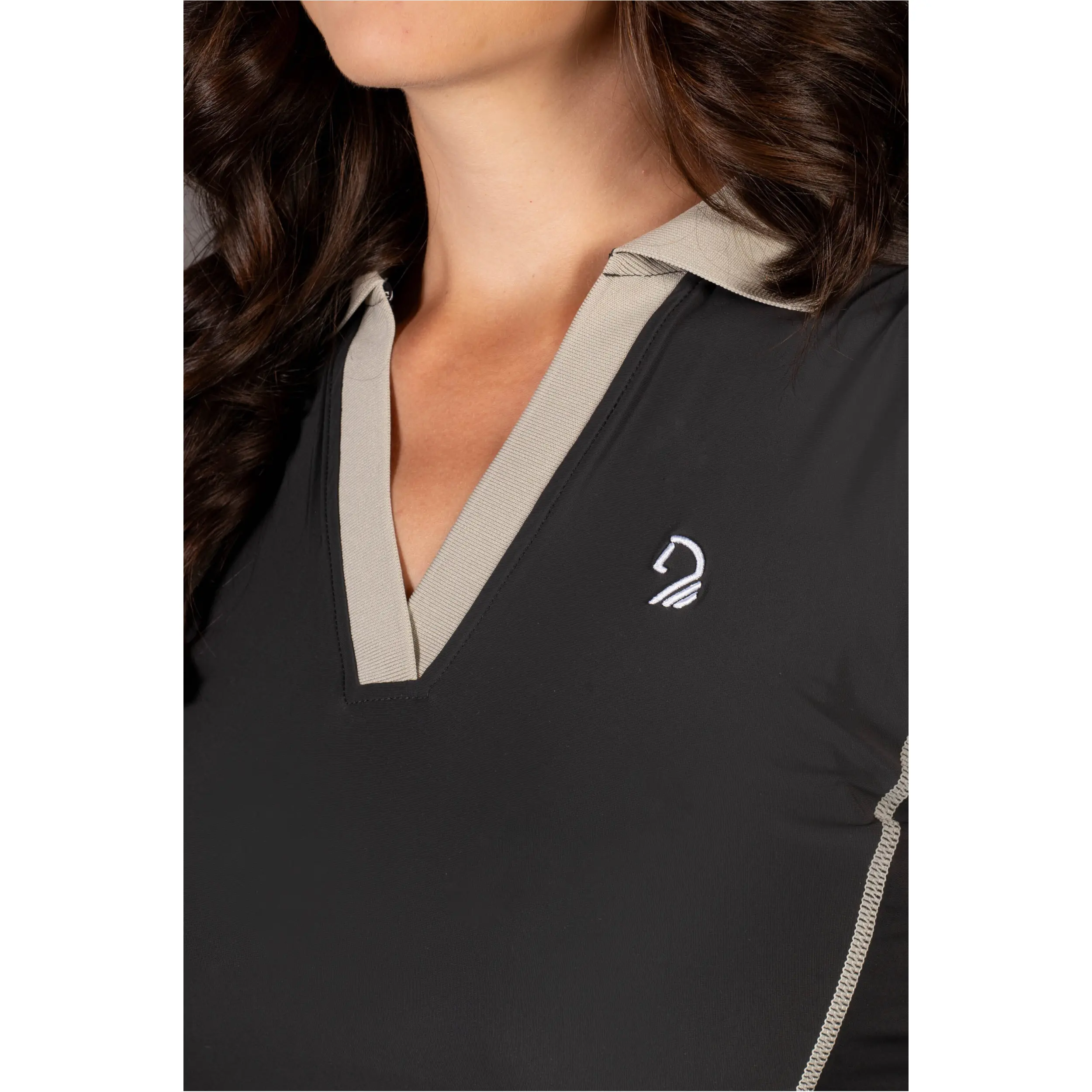 Damen Poloshirt ärmellos LIMONE schwarz
