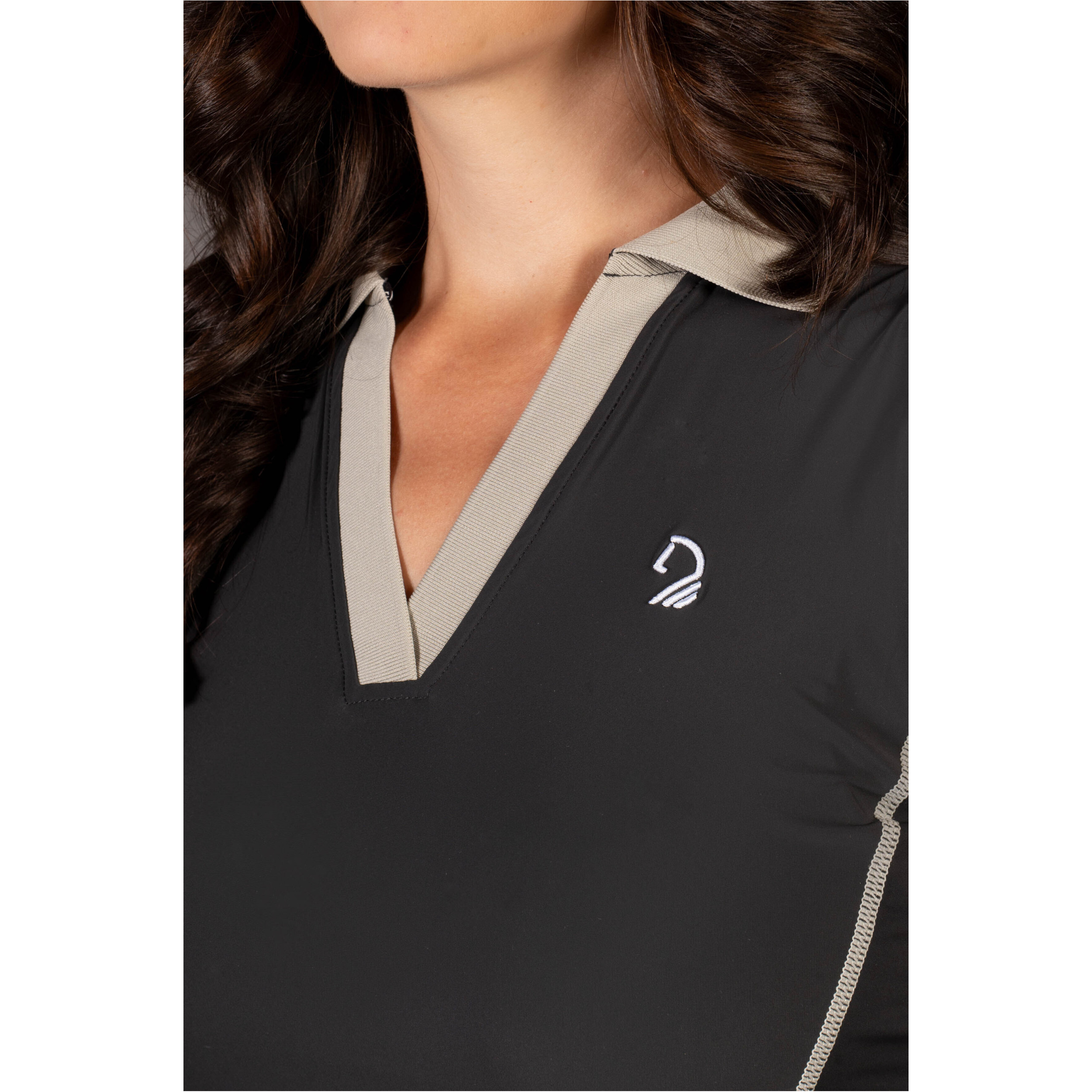 Damen Poloshirt ärmellos LIMONE schwarz