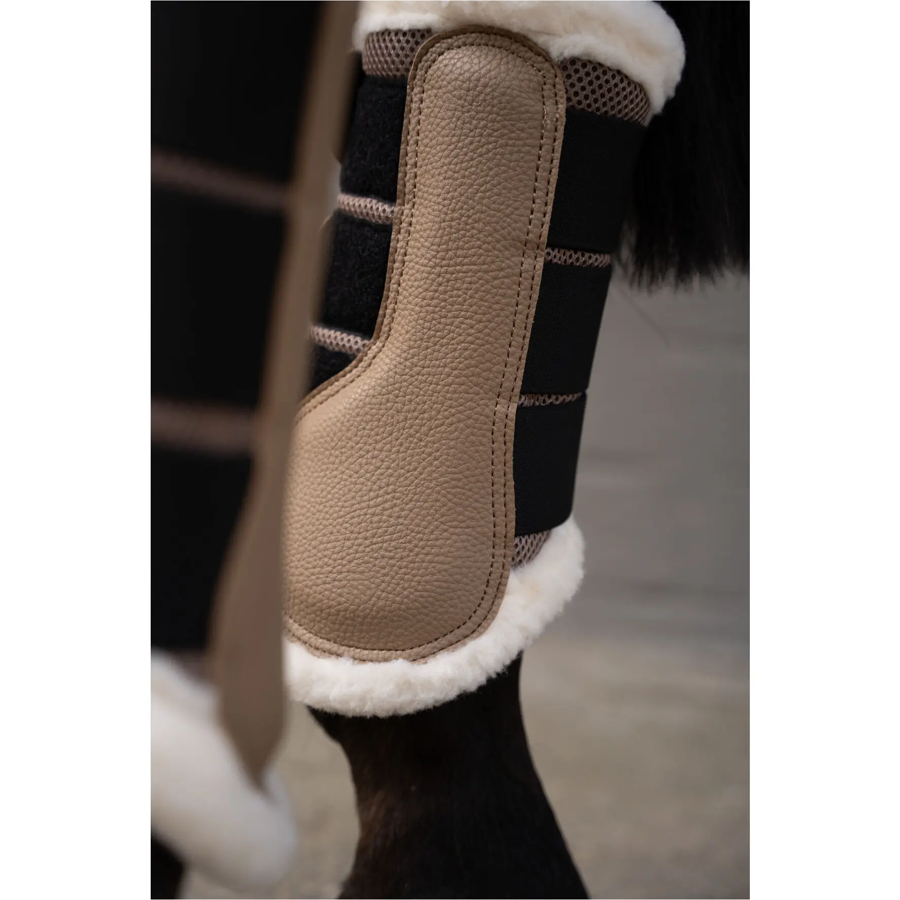 Gamaschen mit Fell COMFORT PREMIUM MESH taupe