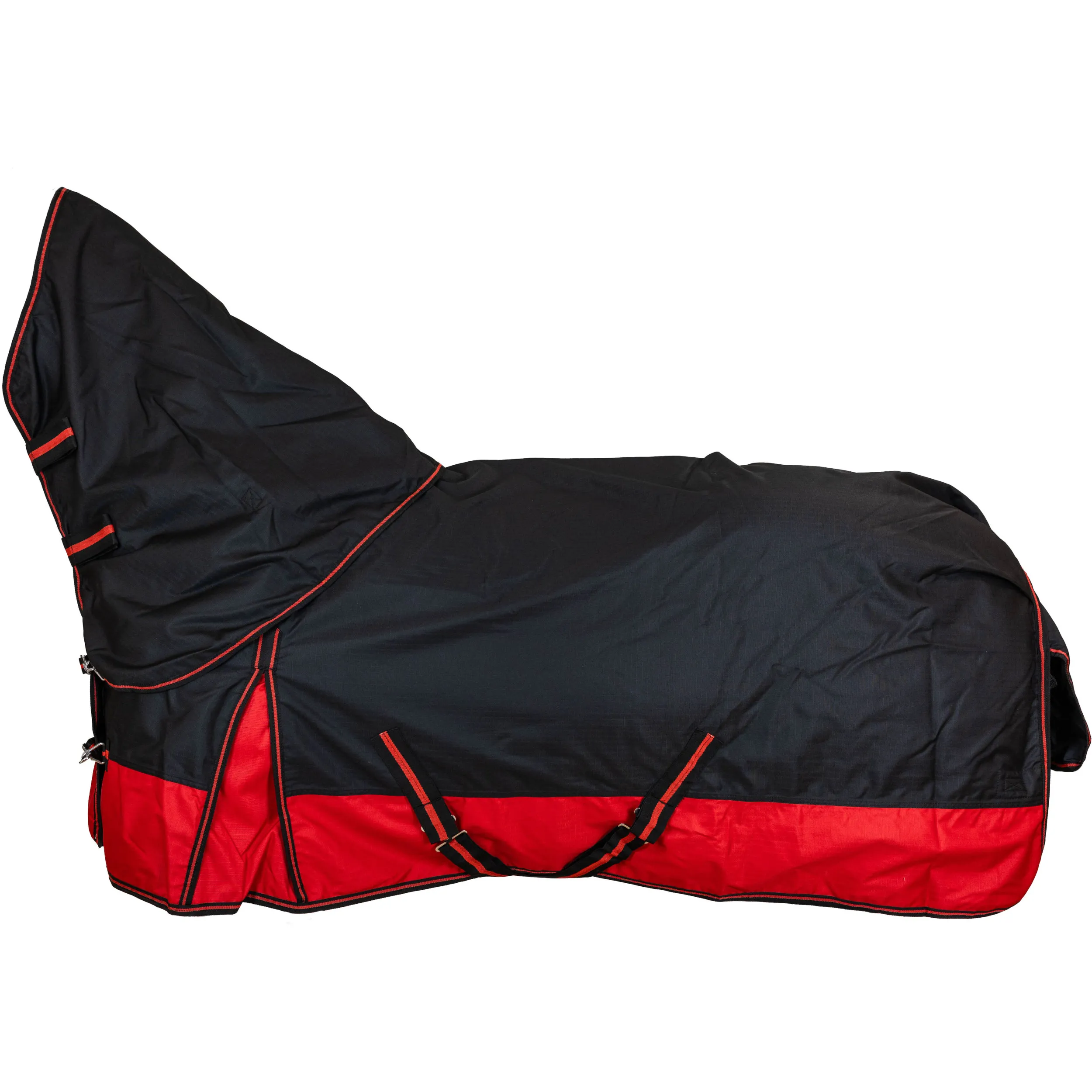 Winterdecke Full Neck 100g Füllung 600D BASICLINE schwarz/rot