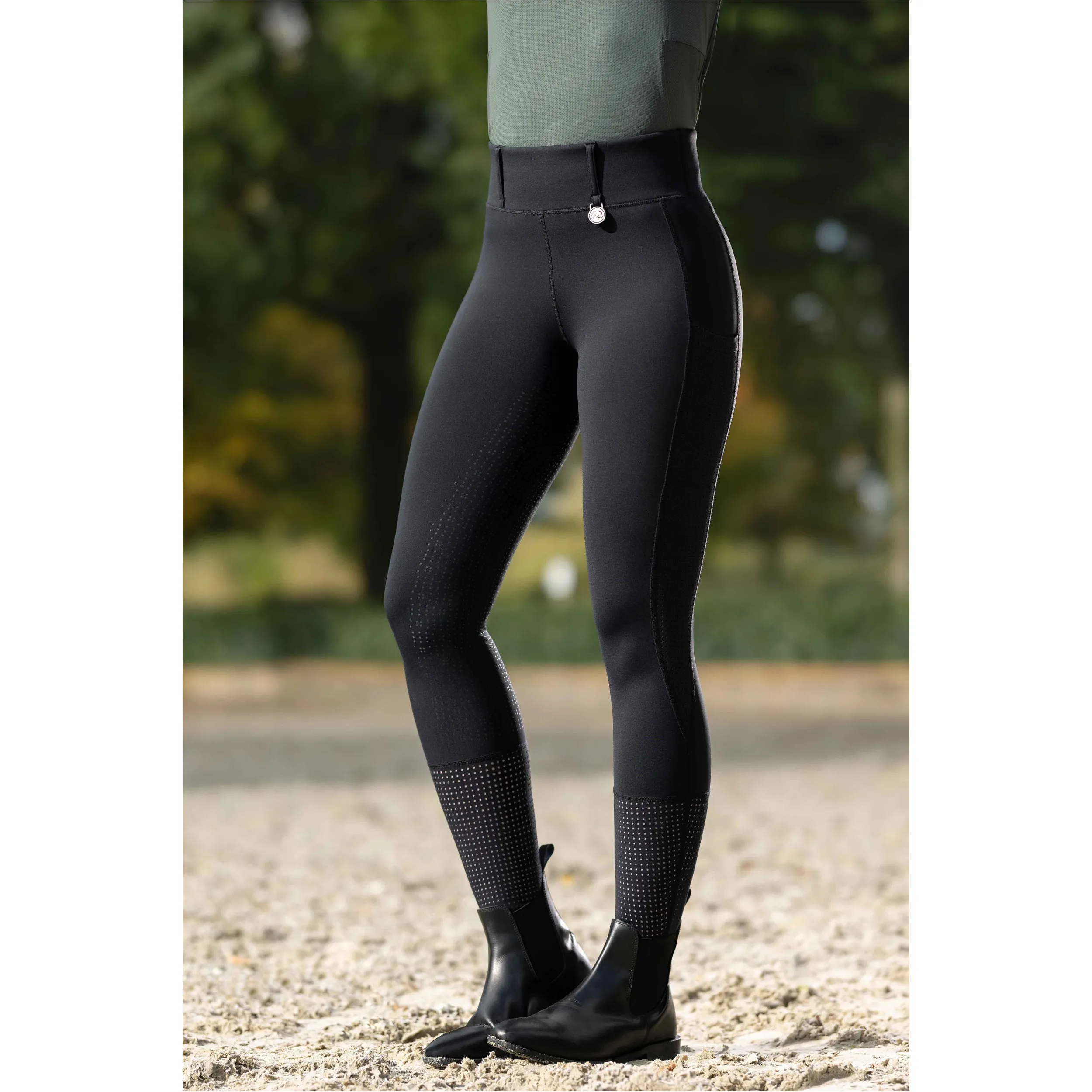 Damen Reitleggings Silikon Vollbesatz JUNA schwarz