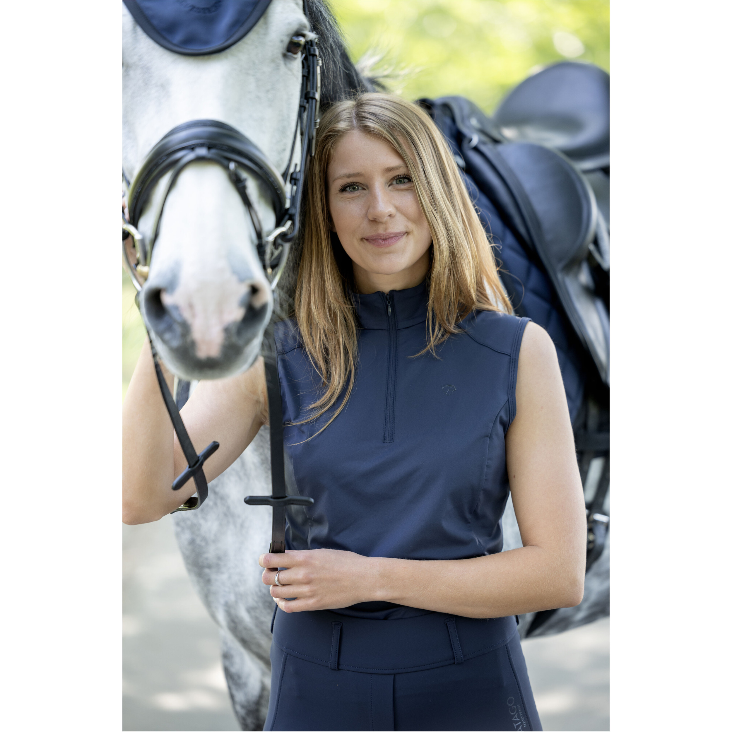 Damen Turniershirt Ärmellos TEODORA navy