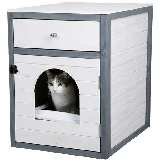 Katzenschrank IDA weiß/grau 45x58x60cm  Katzenschrank IDA weiß/grau 45x58x60cm
