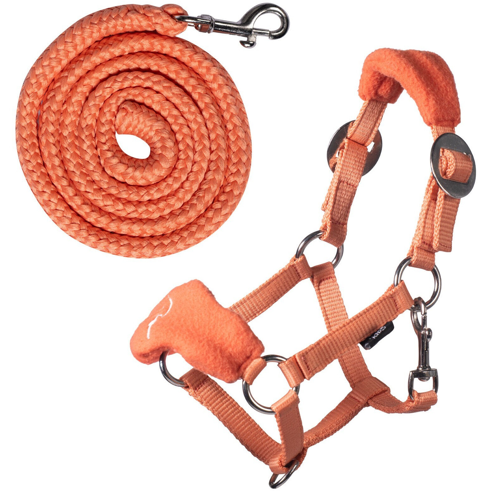 Halfter mit Fleece und Strick HOBBY HORSING orange