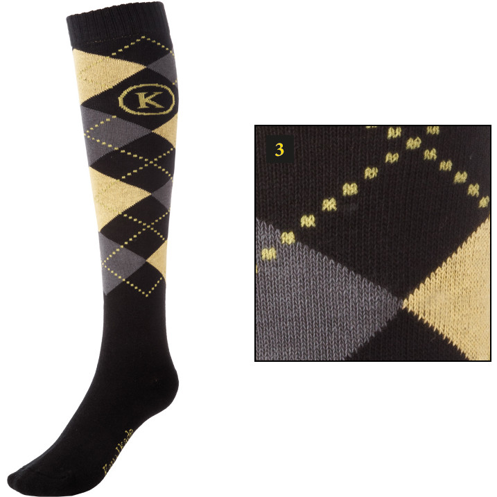 Reitsocken KAVALSOCKS schwarz/anthrazit/senf