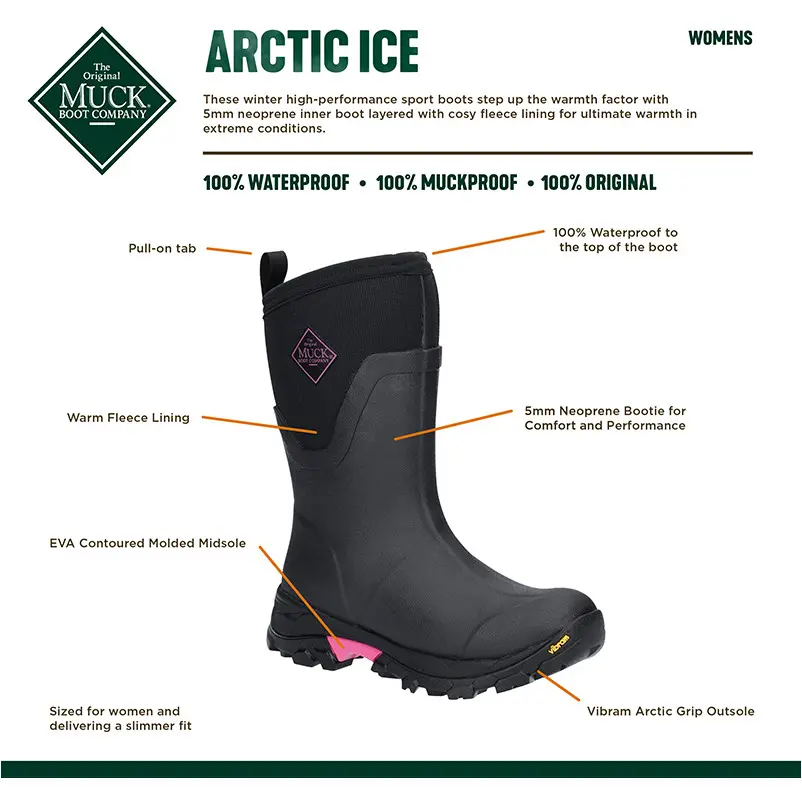 Winter Damen Gummistiefel ARCTIC ICE MID schwarz