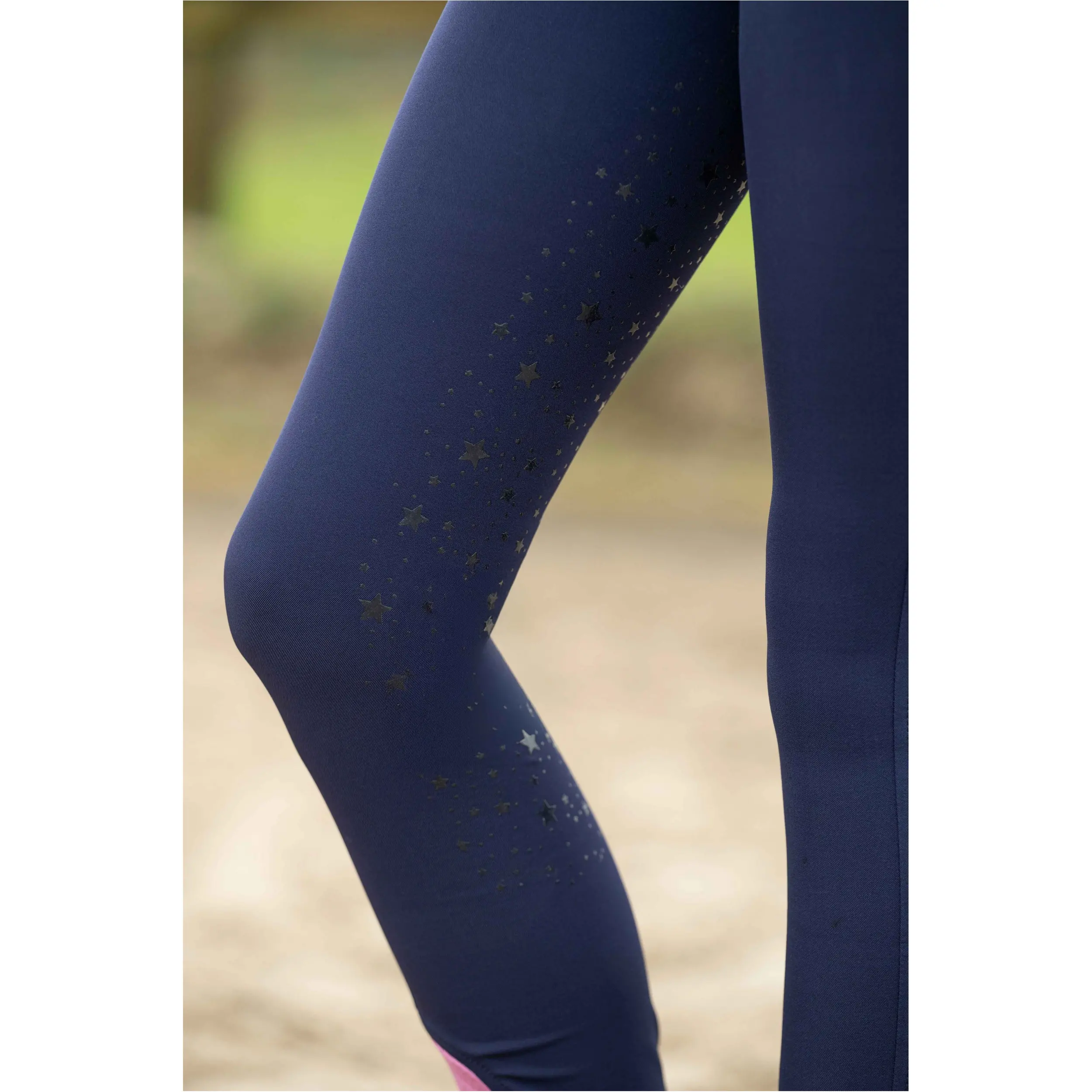 Kinder Reitleggings Silikon Vollbesatz PONY DREAM II dunkelblau