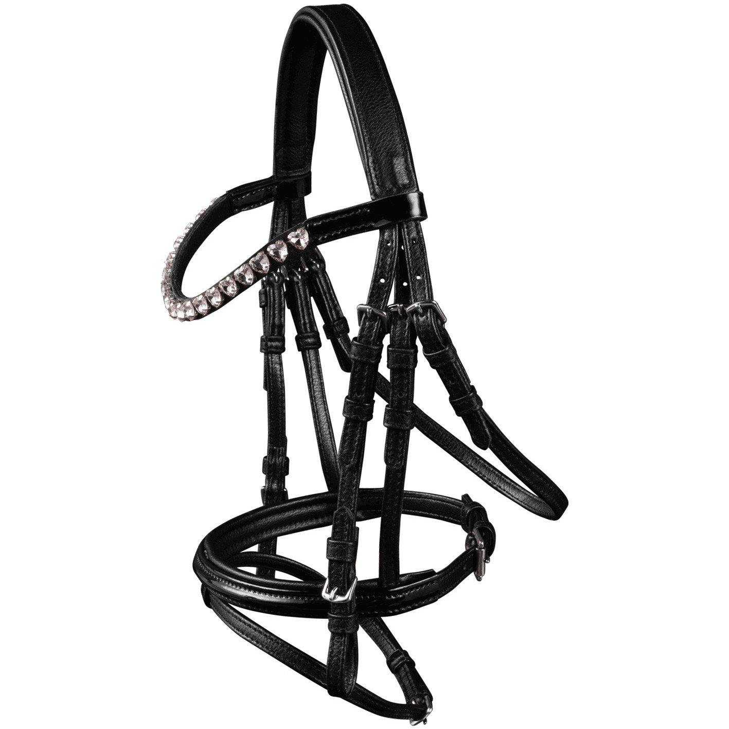 Trensenzaum englisch kombiniert HAPPY HEARTS schwarz