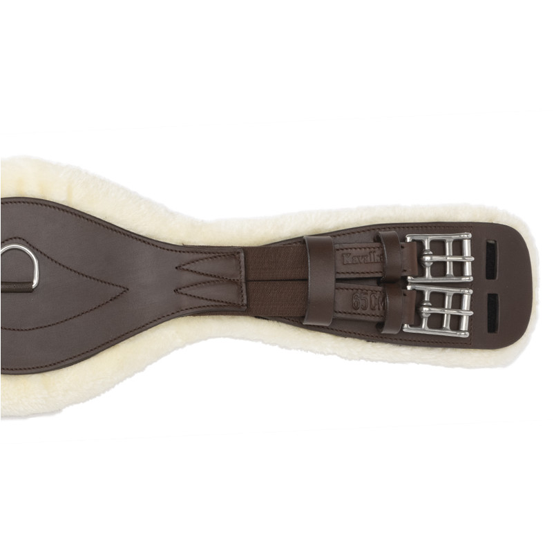 Lederkurzgurt geölt mit Kunstfell und Elast COMFORT braun/beige