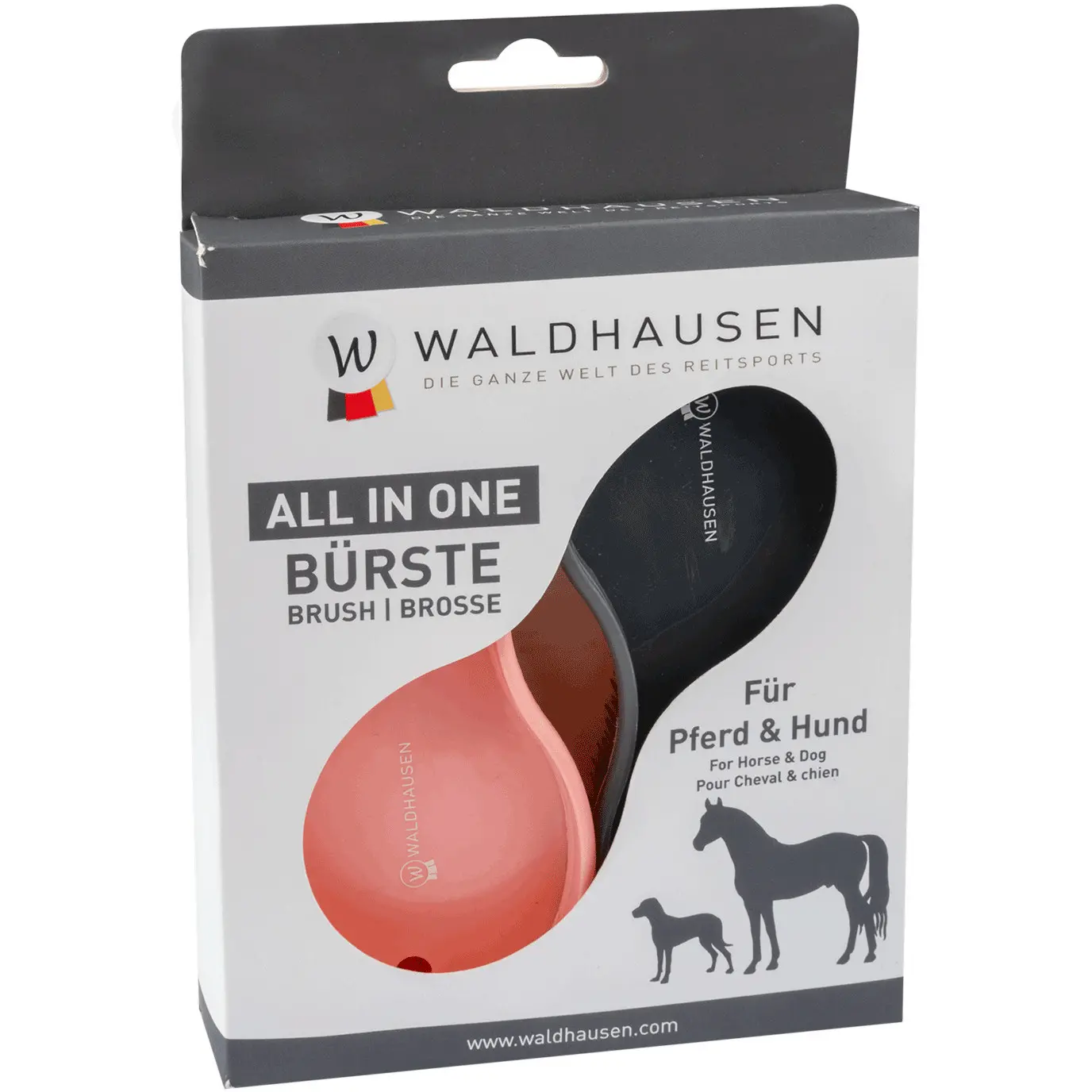 All in One Bürste 2er Set für Pferd & Hund grau/rosa