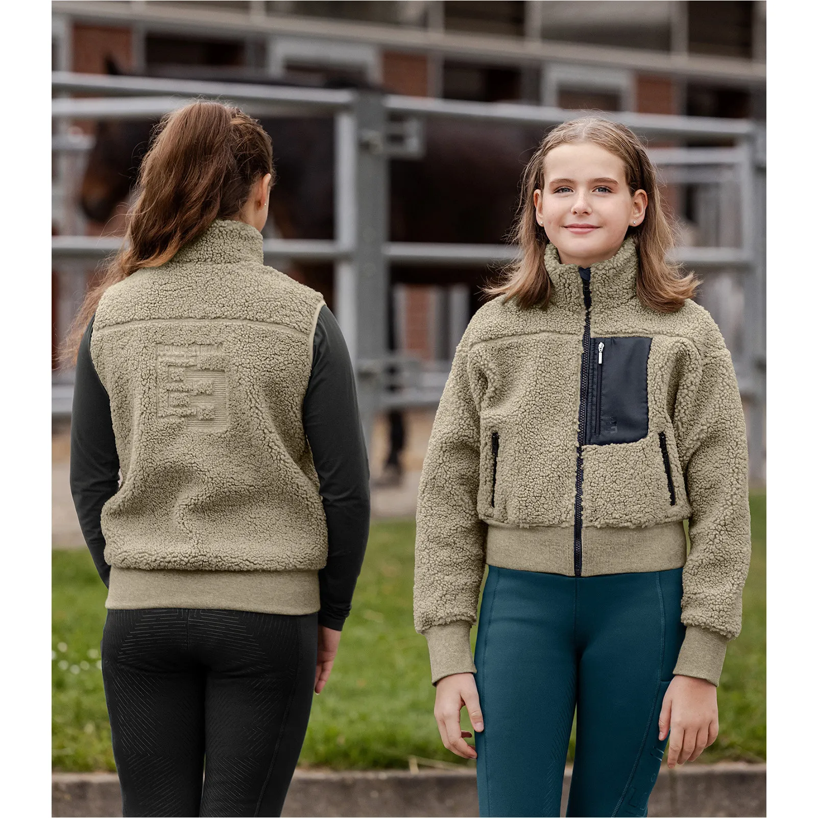 Teens Teddy Fleeceweste ALMA beigegrau