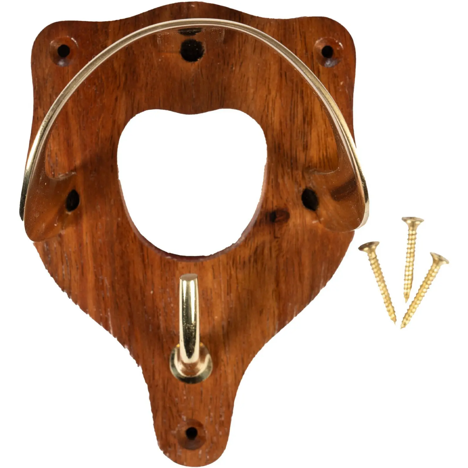 Trensenhalter aus Holz und Messing messing