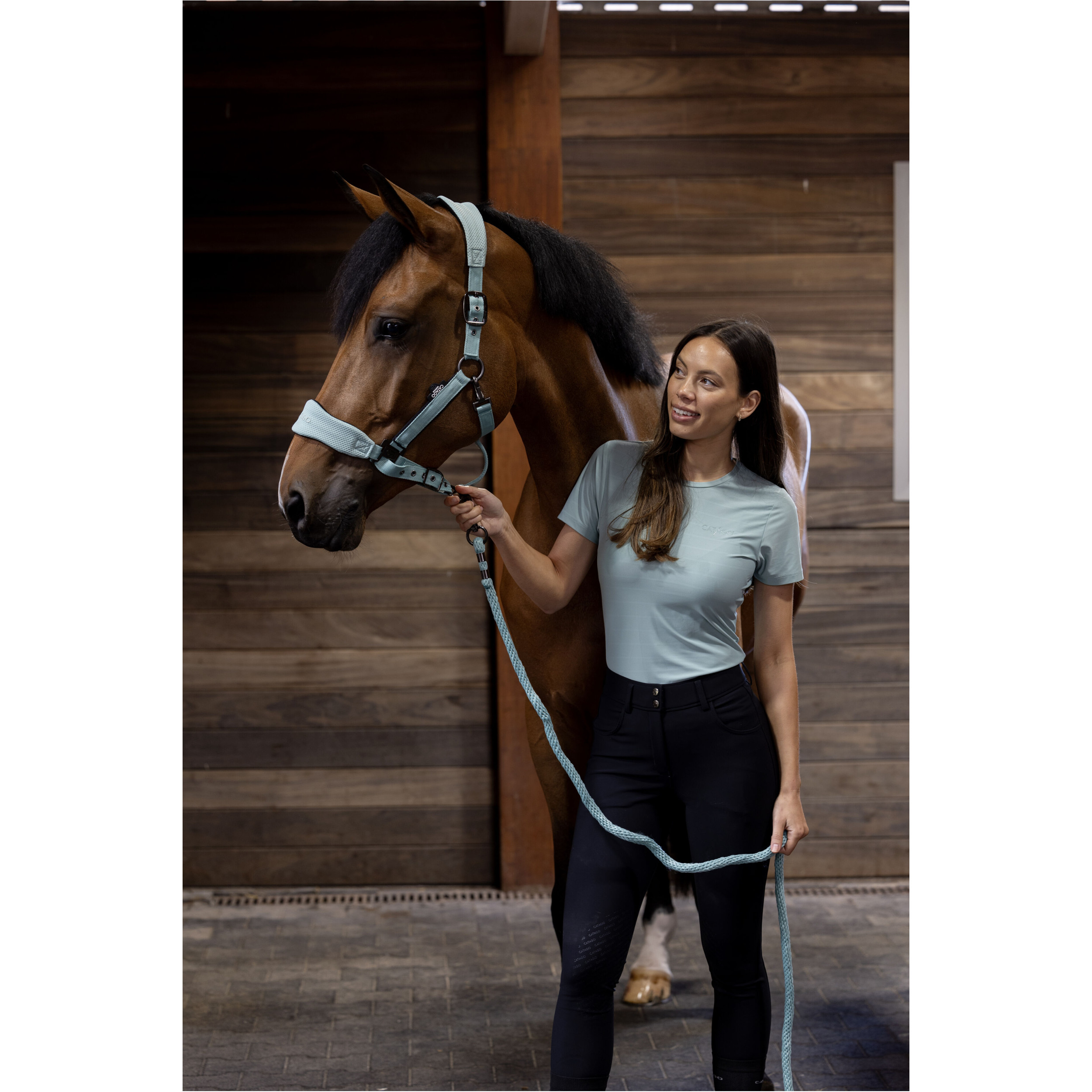 Führstrick mit Karabinerhaken blue surf