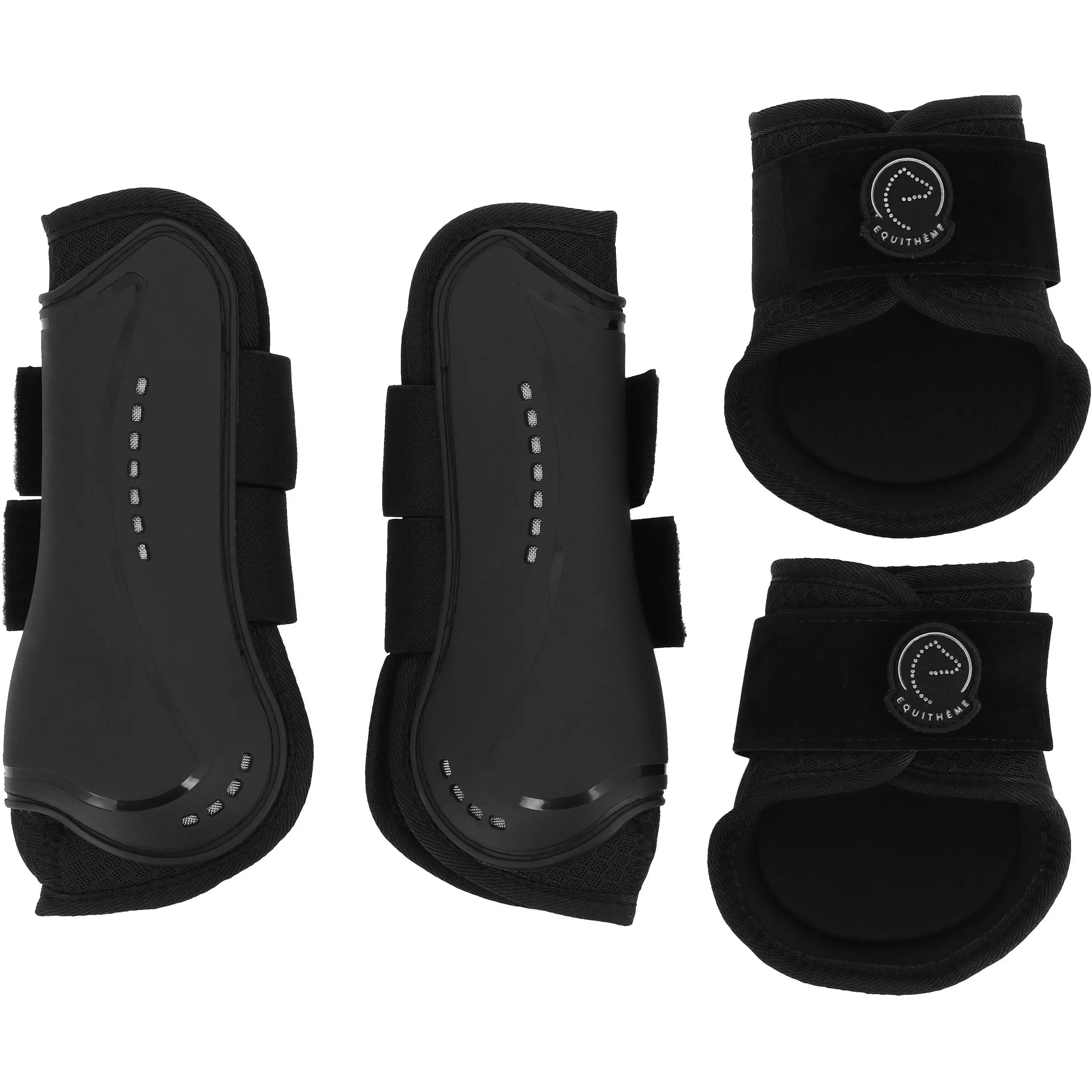 Gamaschen und Streichkappen Set Je t'aime schwarz Vollblut/Warmblut