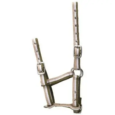 Fohlenhalfter verstellbar khaki/weiß/beige