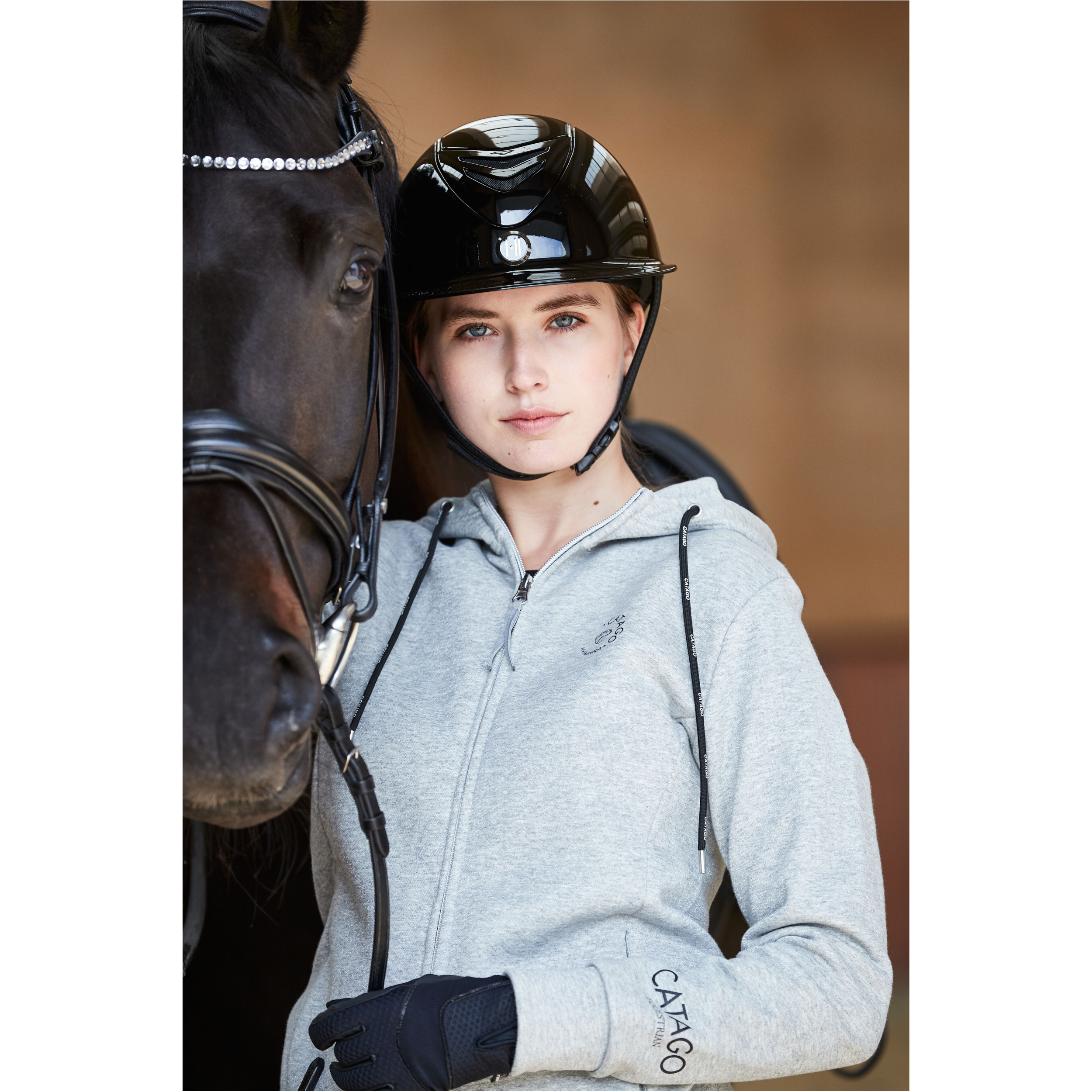 Damen Kapuzenpullover mit Reißverschluss NATALIE grau melange