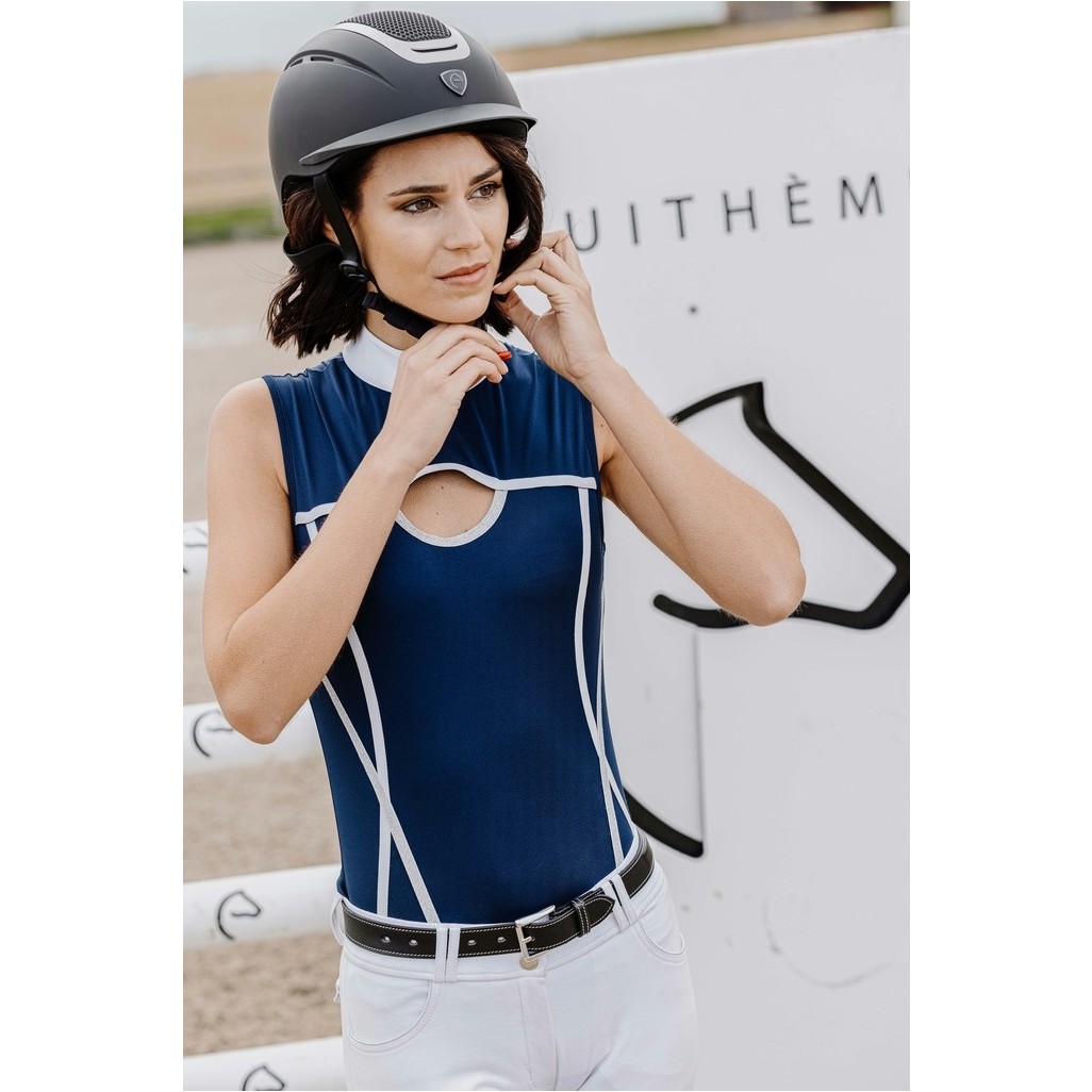 Damen Turniershirt PUEBLA Cut Out marineblau/grau
