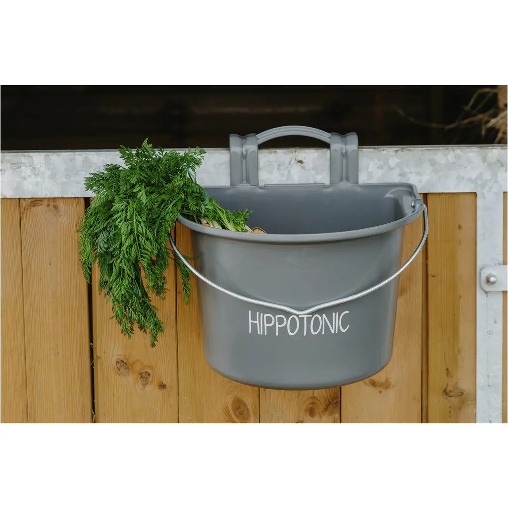 Futtertrog mit Haken und Griff dunkelgrau Futtertrog mit Haken und Griff dunkelgrau