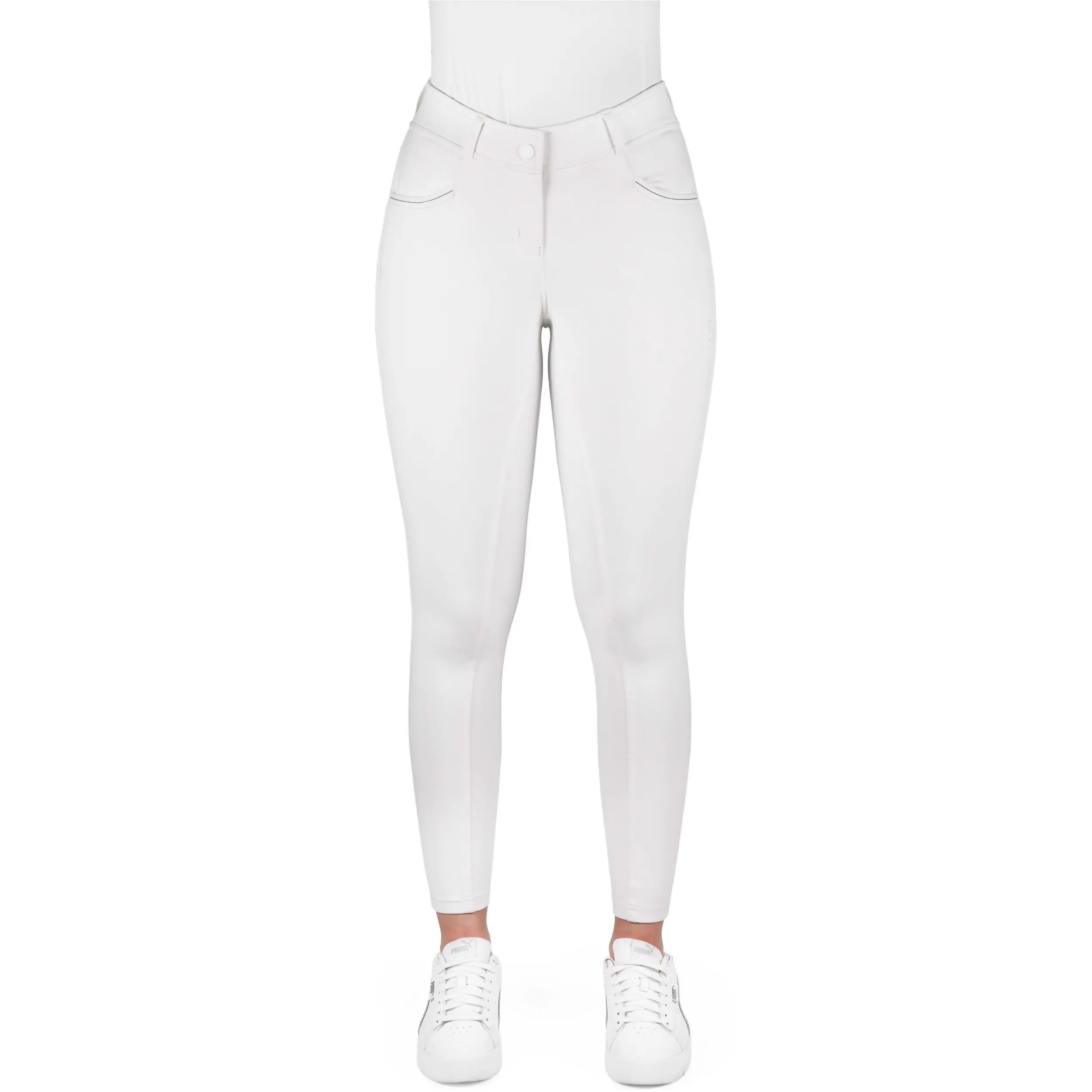 Damen Reithose Silikon Vollbesatz EK-CARLY weiß