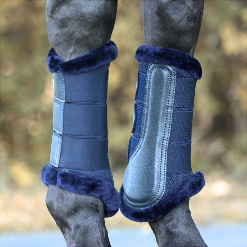 Gamaschen mit Kunstfell ANATOMIC MESH blau