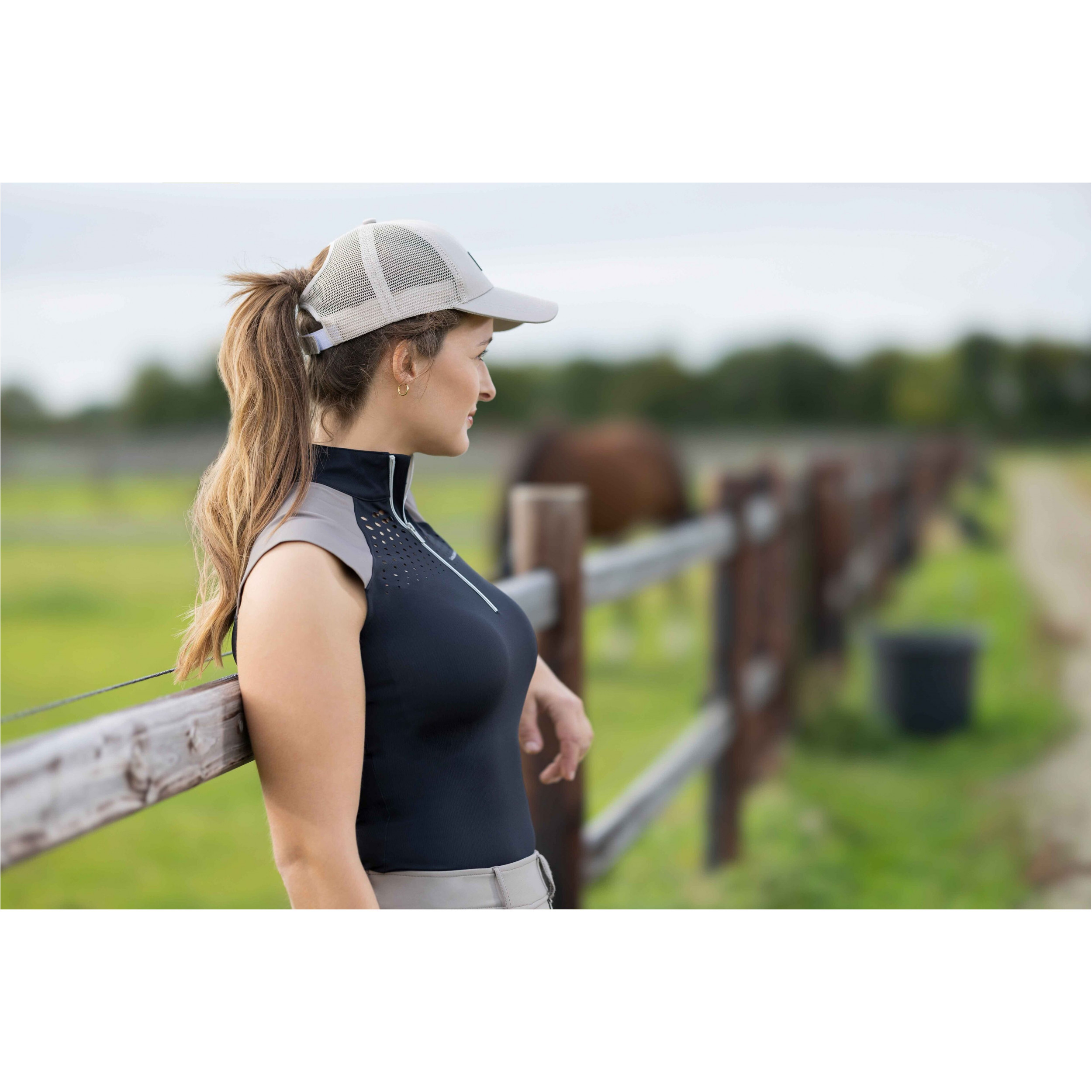 Damen Funktionstop AMALFI schwarz/taupe